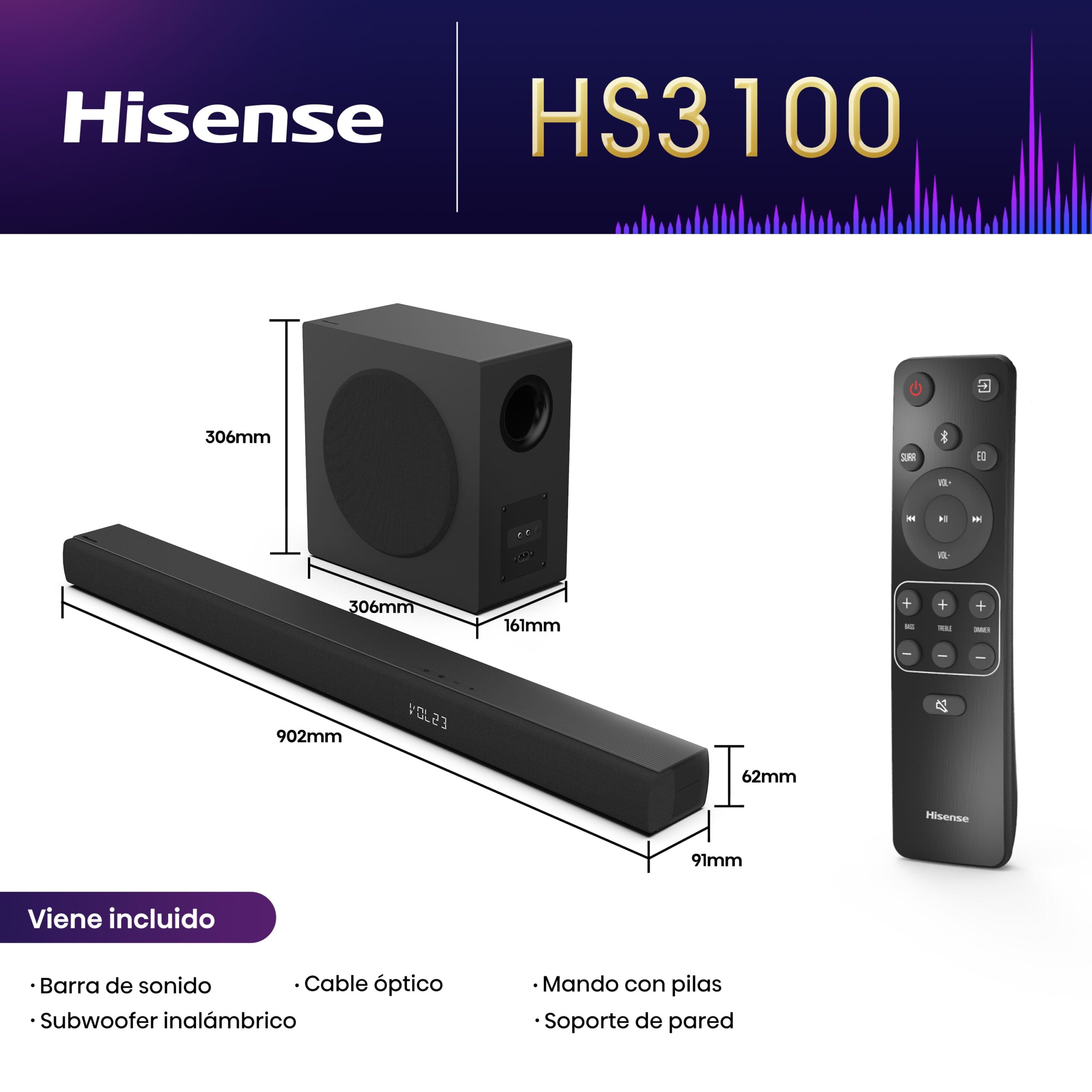 Hisense - Soundbar HS3100