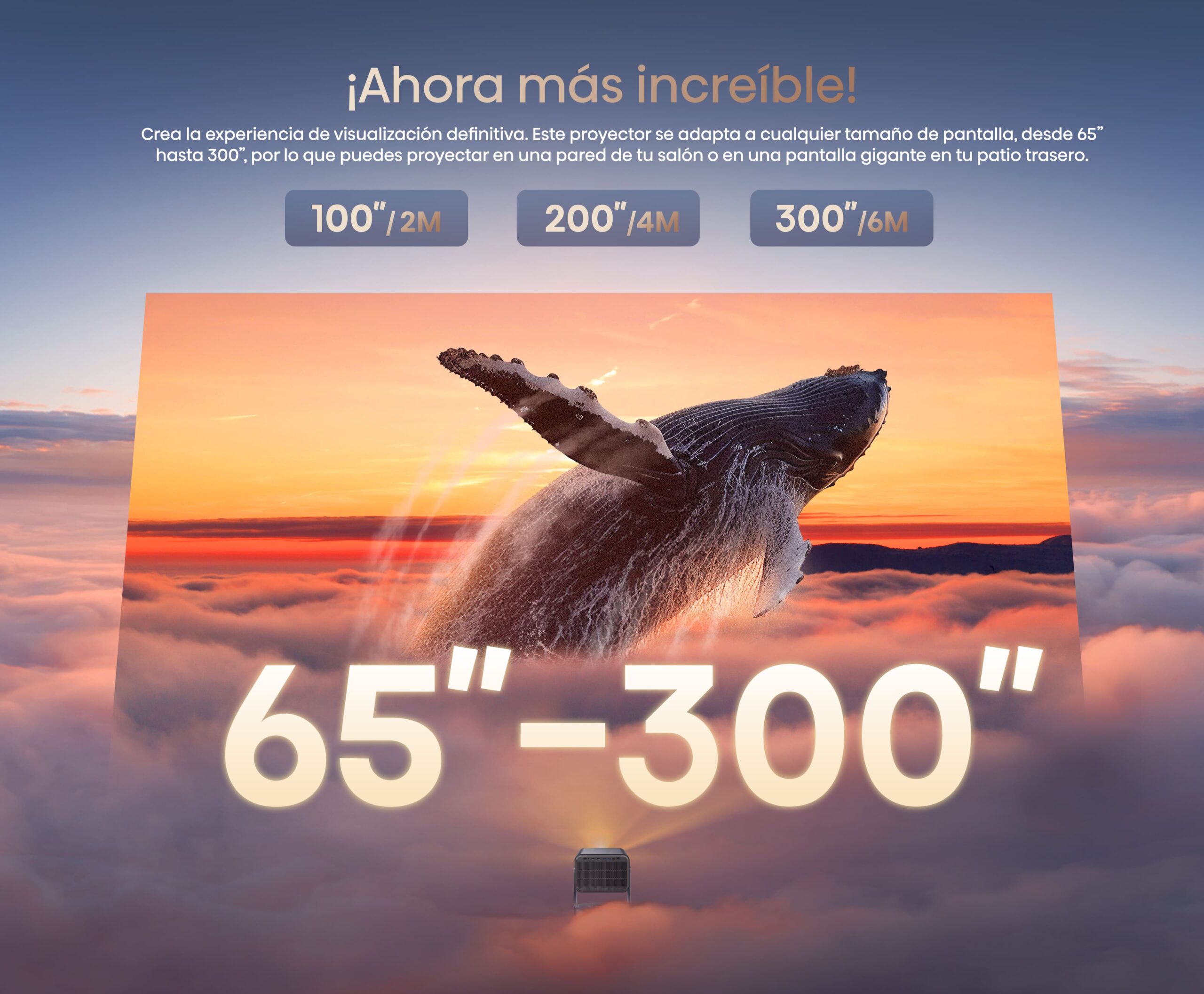 Amplio tamaño de proyección