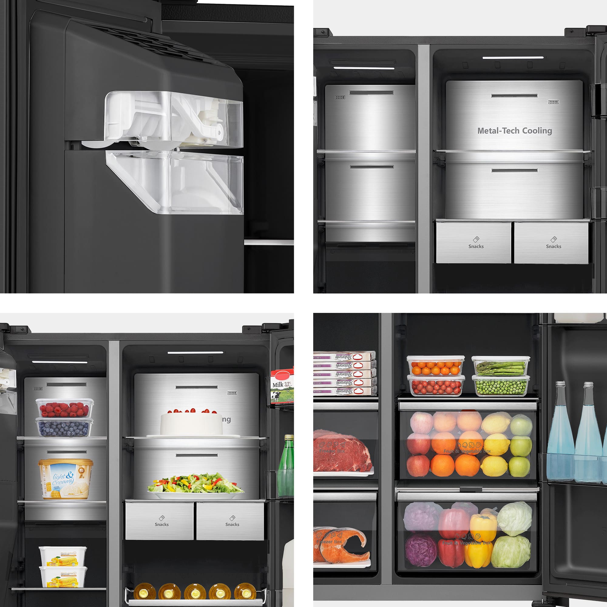 Hisense - RS9P628GPFE – Americano Side By Side De Libre Instalación, Clase E, Capacidad 614L, Color Negro