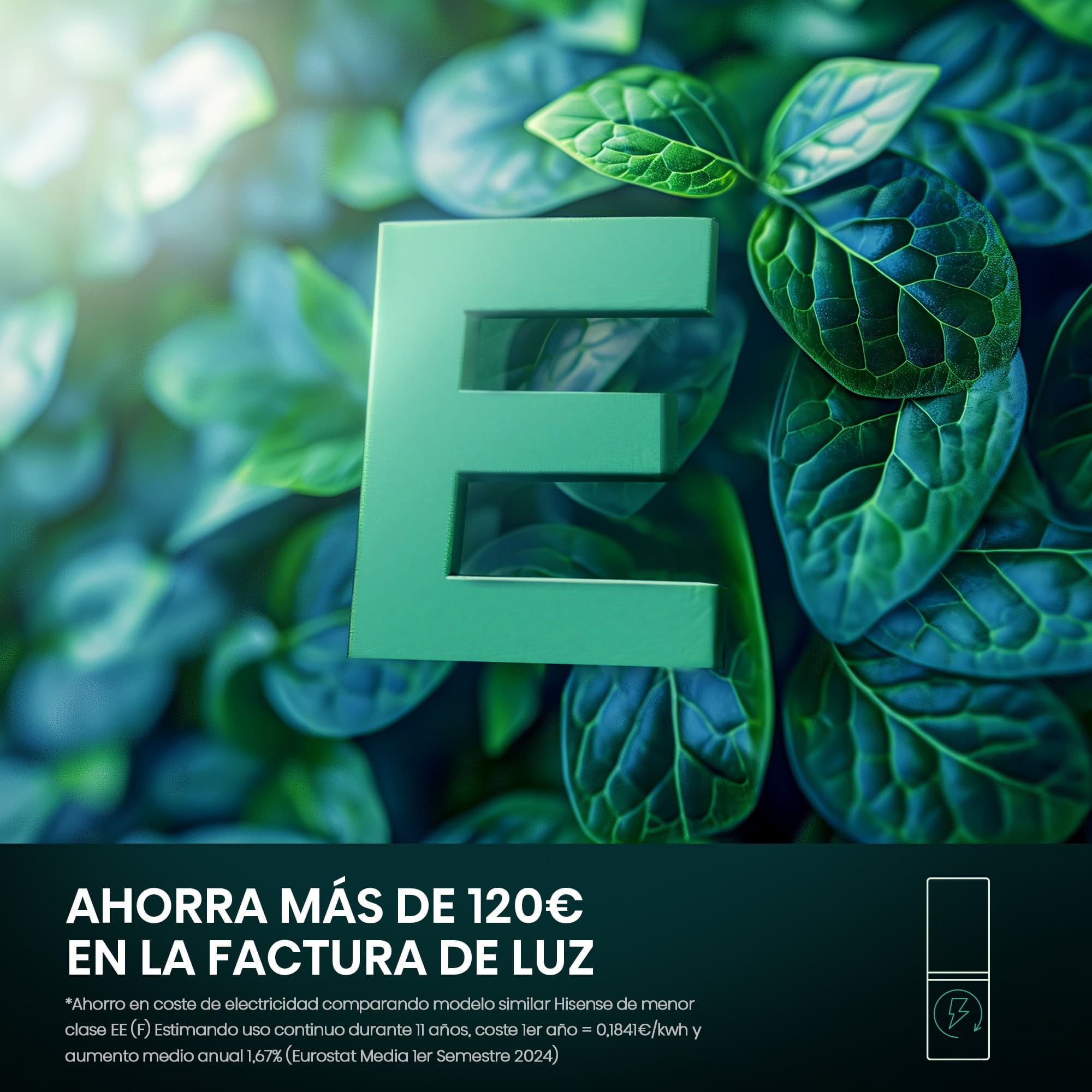 Hisense - RB372N4ACE – Frigorífico Combi 2 Puertas, Clase E , 292L, Inox