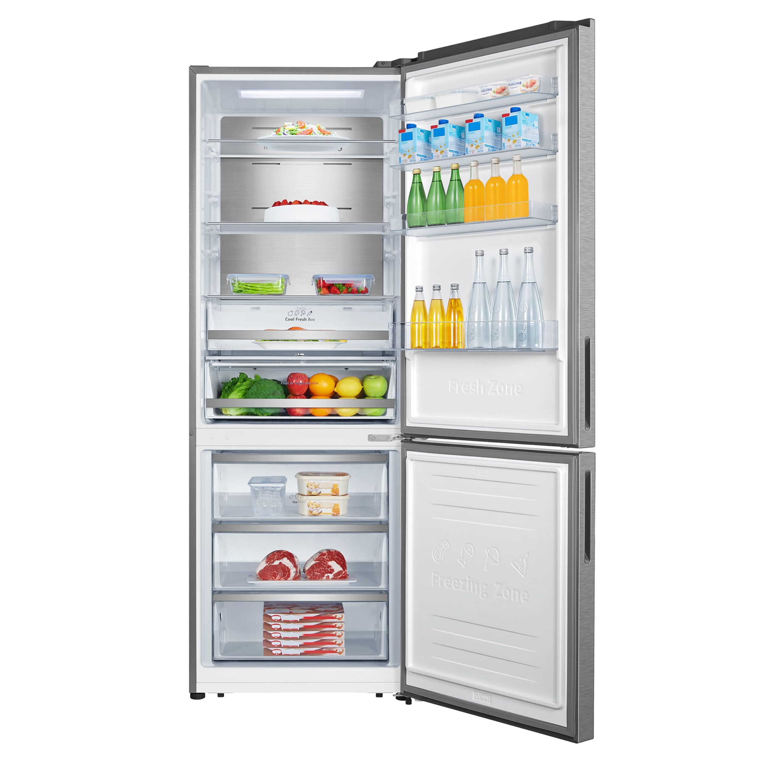 Hisense - RB645N4BIC – Frigorífico Combi 2 Puertas, Clase C, Capacidad 495L, Color Inox