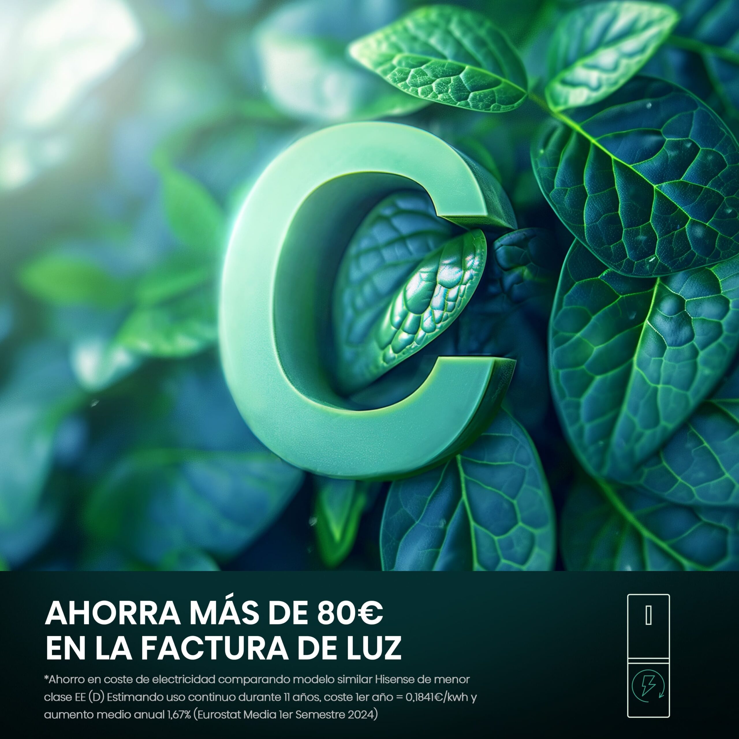 Hisense - RB470N4SIC – Frigorífico Combi 2 Puertas, Clase C , 361L, Inox
