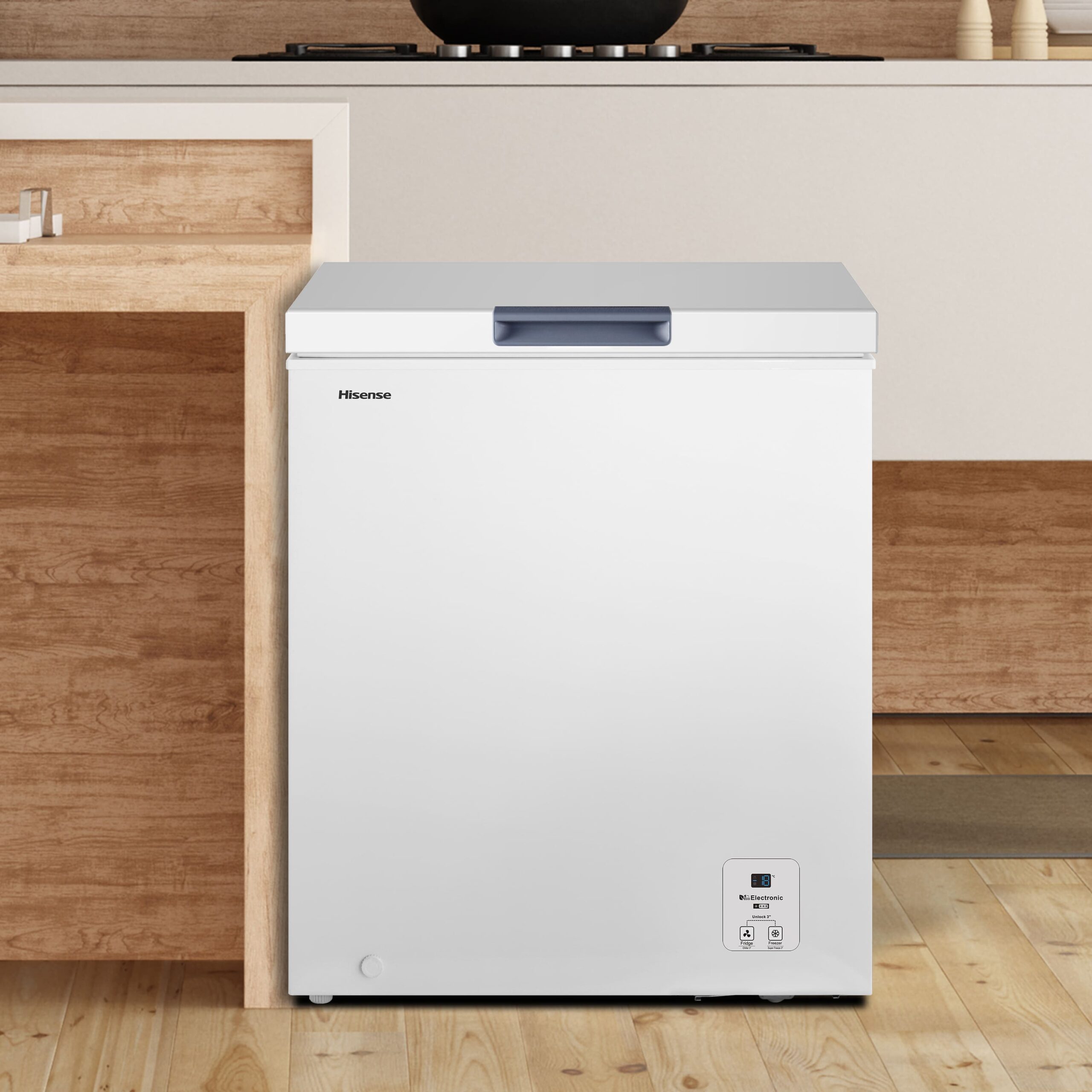 Hisense - FT184D4AWYE – Arcón Congelador, Clase E, 142L, Blanco