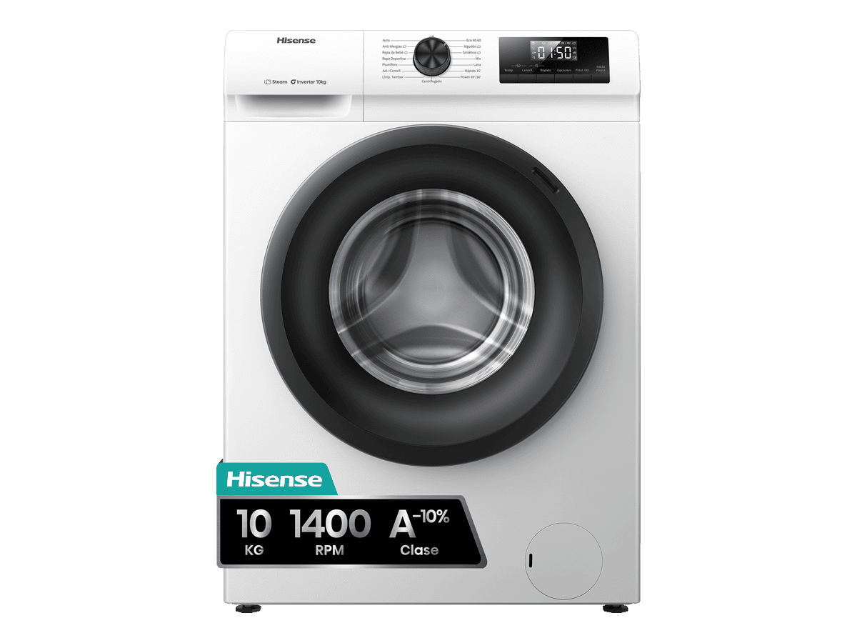 WF1Q1041BW - Lavadora, Clase A, Capacidad 10 Kg , 1400 rpm, Color Blanco
