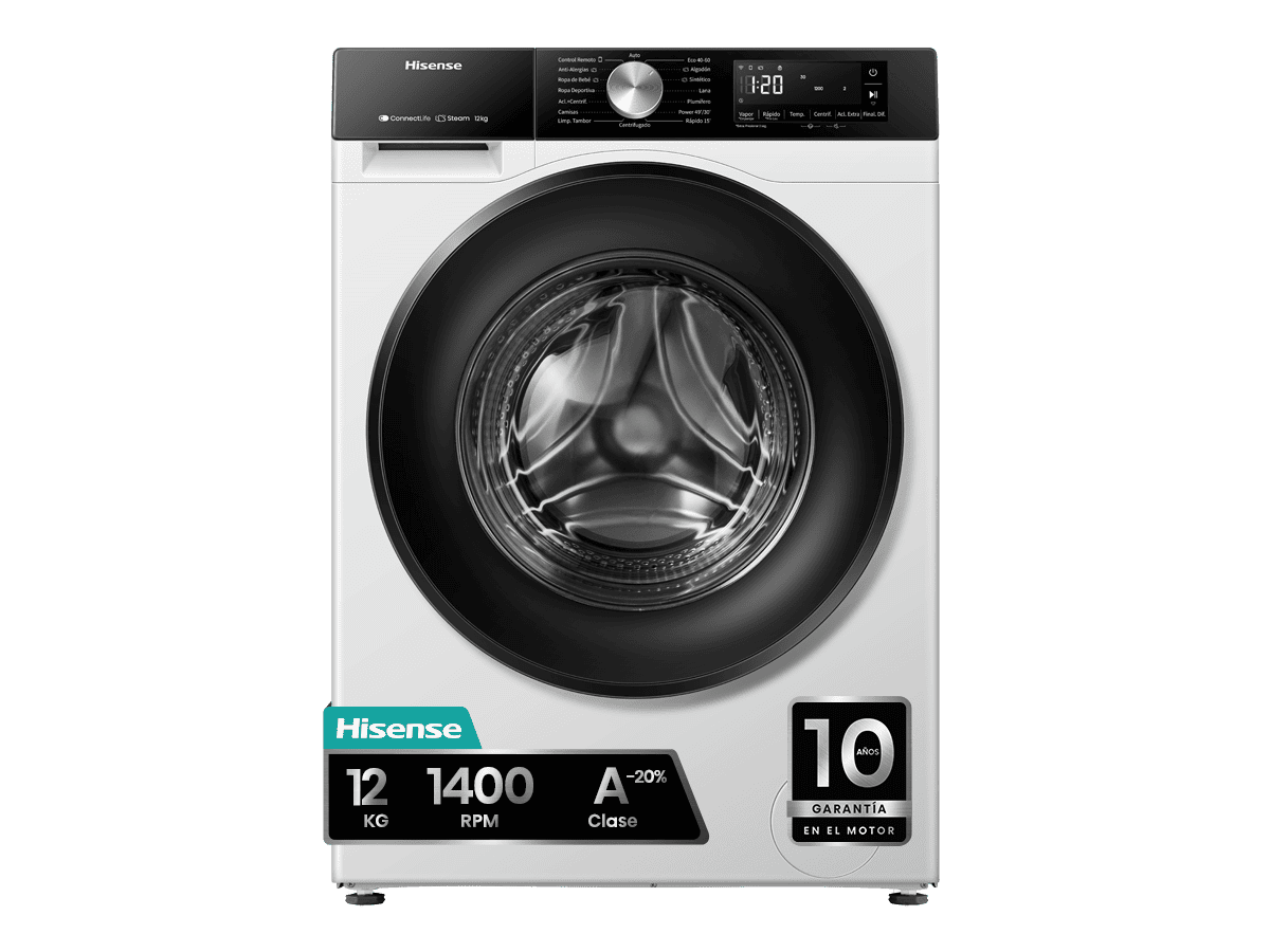 WF3S1243BW3 - Lavadora, Clase A, 12 Kg , 1400 rpm, Blanco