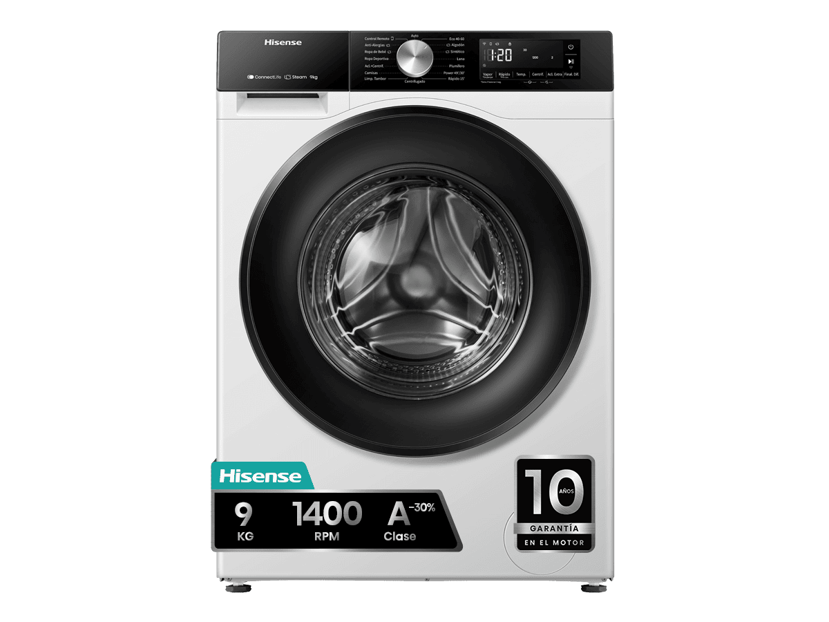 WF3S9043BW3 - Lavadora, Clase A, 9 Kg, 1400 rpm, Blanco