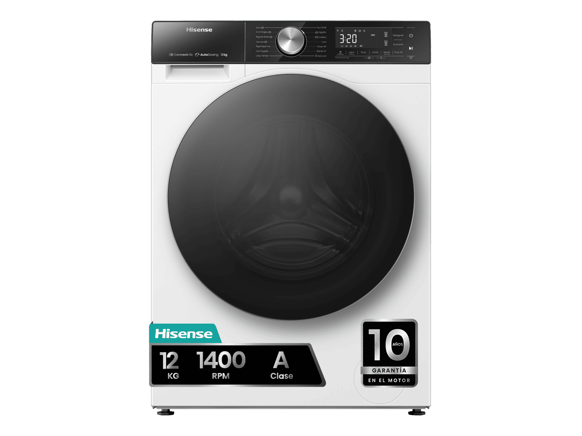 WF5S1245BW - Lavadora, Clase A, 12 Kg, 1400 rpm, Blanco