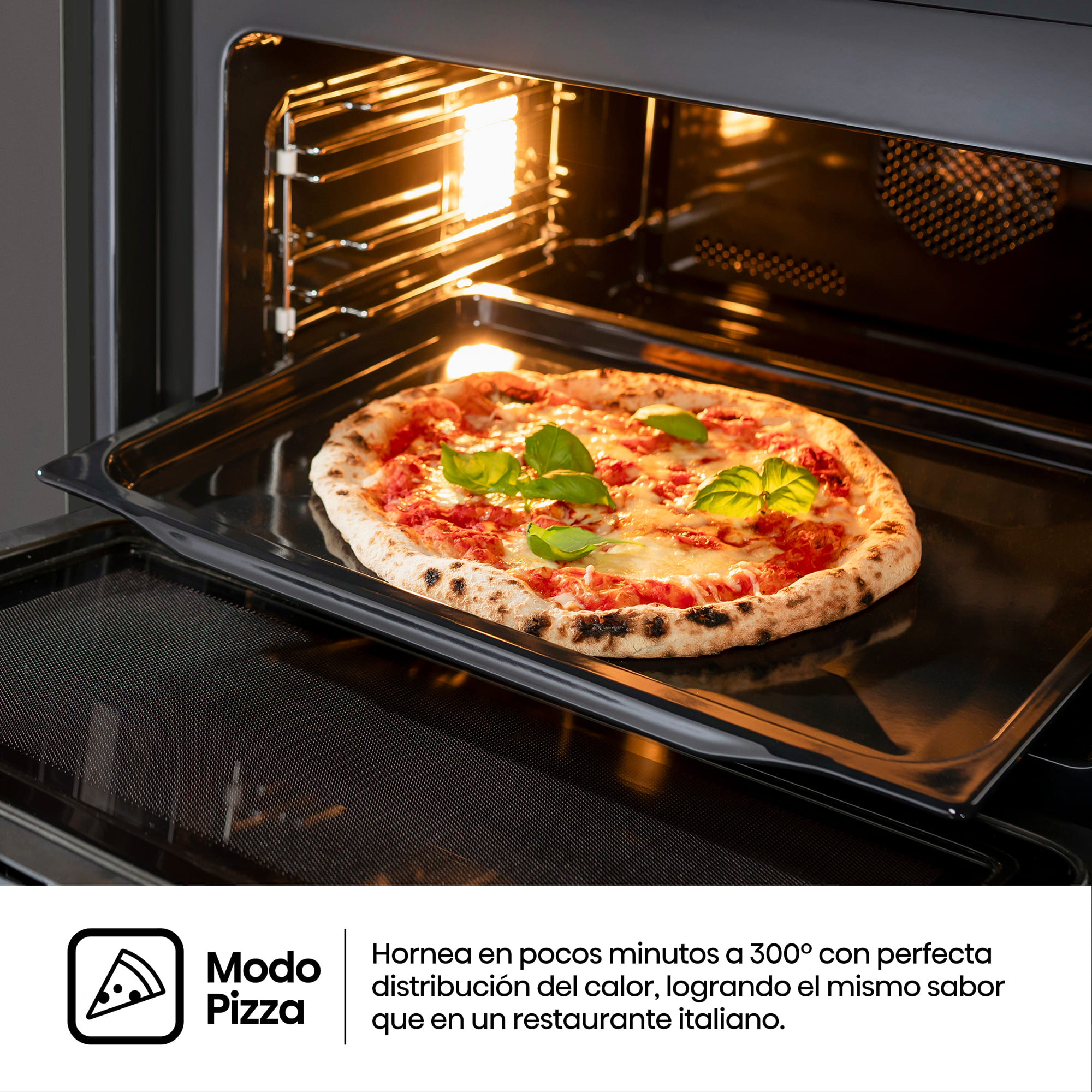 Hisense - BIM406A8B – Horno Combi MWO Integrable, Capacidad 50L, Color Cristal Negro