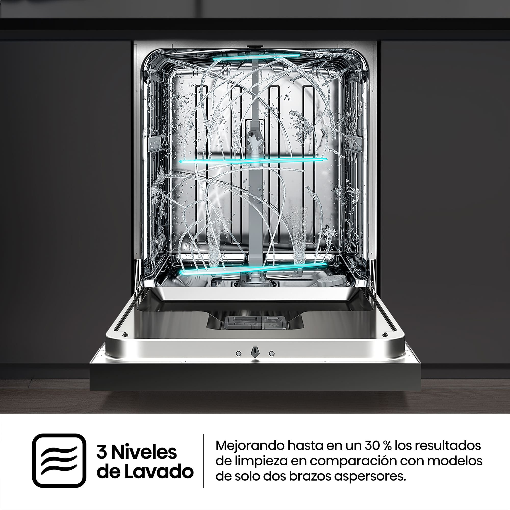 Hisense - HS673A90X – Lavavajillas 60cm de Libre Instalación, Clase A, Capacidad 16 Serv, Color Inox