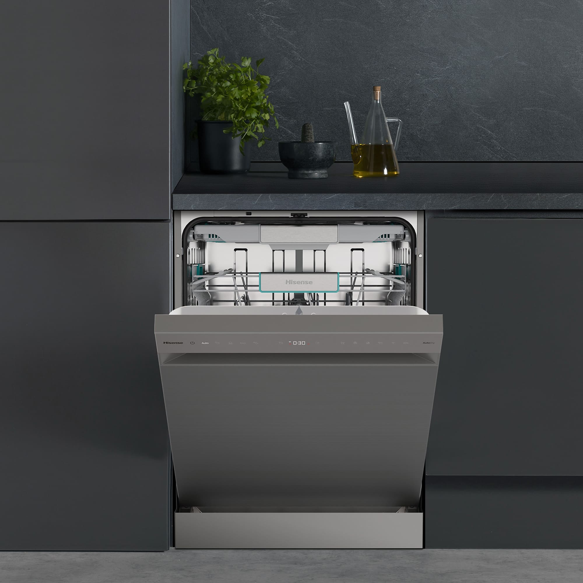 Hisense - HS673A90X – Lavavajillas 60cm de Libre Instalación, Clase A, Capacidad 16 Serv, Color Inox