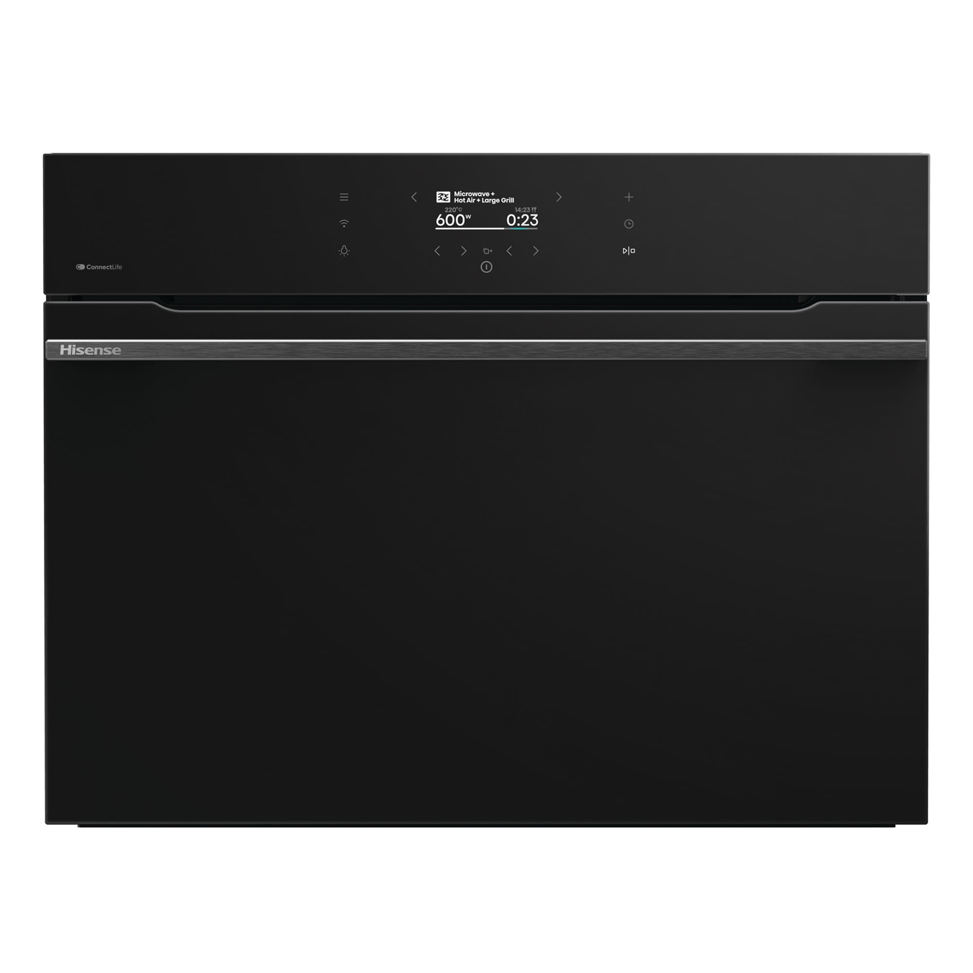 Hisense - BIM406A8B – Horno Combi MWO Integrable, Capacidad 50L, Color Cristal Negro