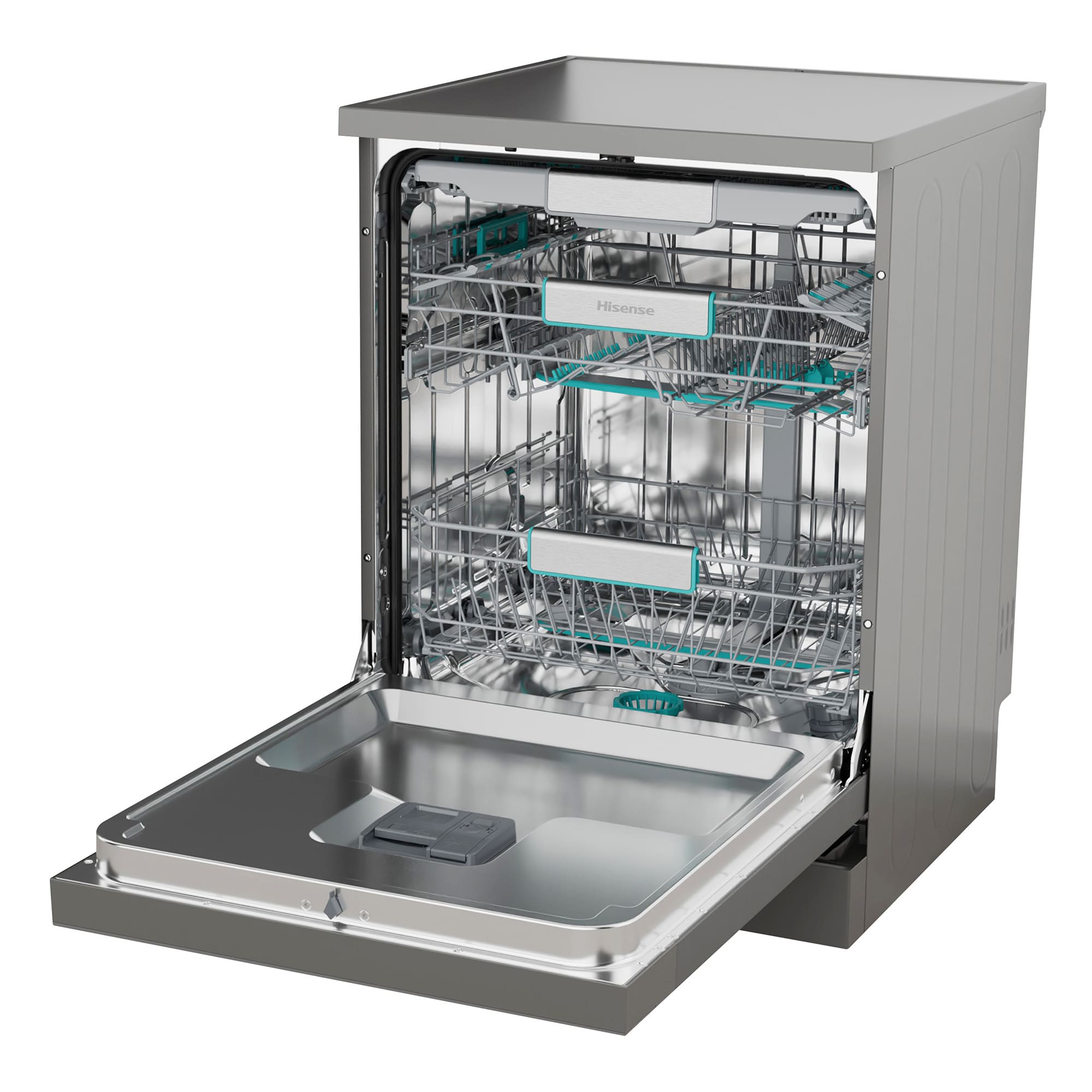 Hisense - HS673A90X – Lavavajillas 60cm de Libre Instalación, Clase A, Capacidad 16 Serv, Color Inox