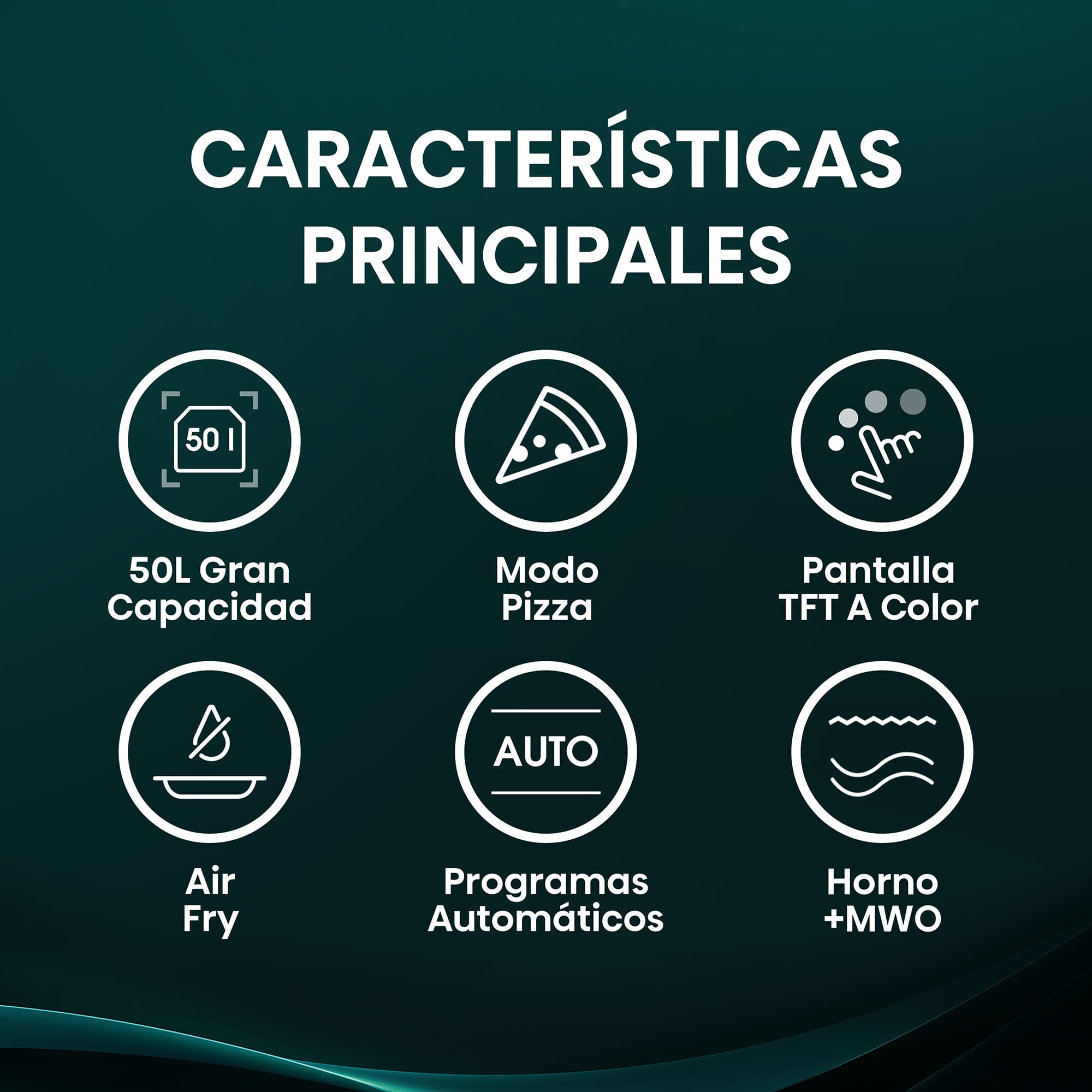 Hisense - BIM406A8B – Horno Combi MWO Integrable, Capacidad 50L, Color Cristal Negro