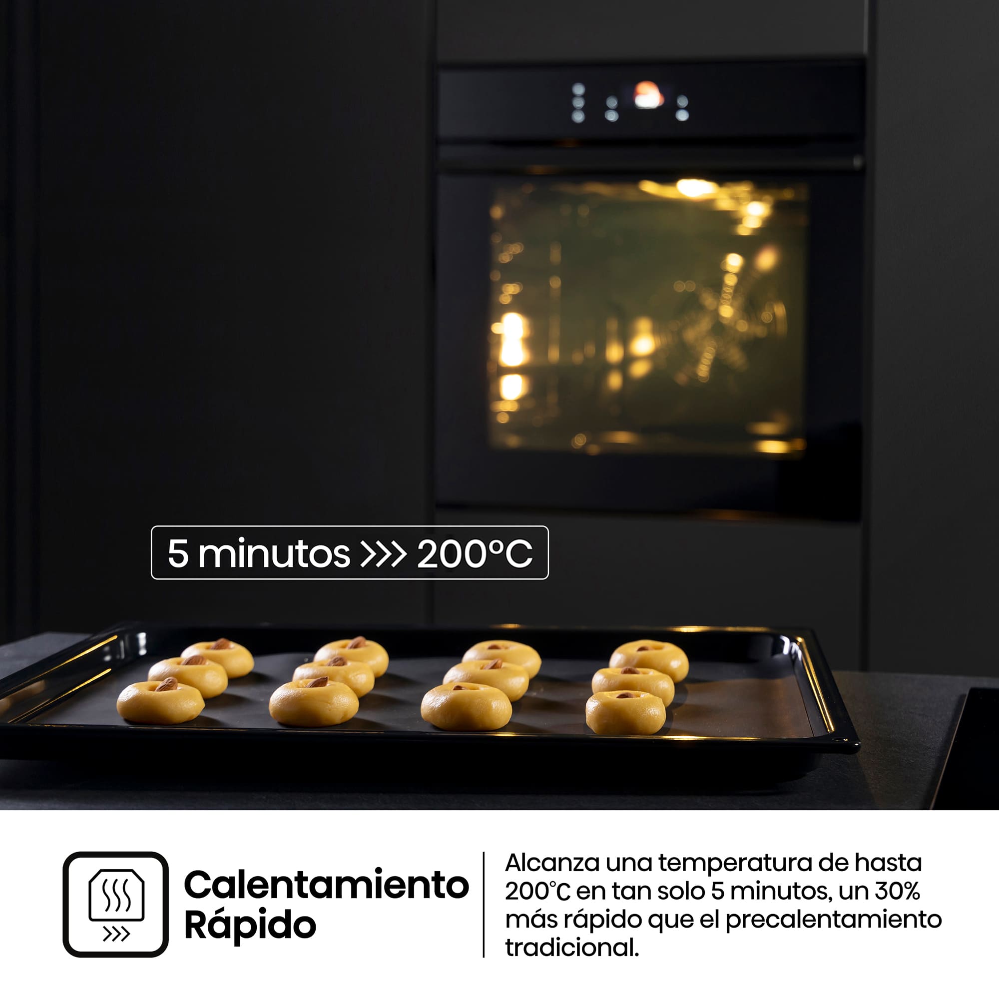 Hisense - BI614P8B – Horno Pirolitico, Clase A+ , Capacidad 77L, Color Negro