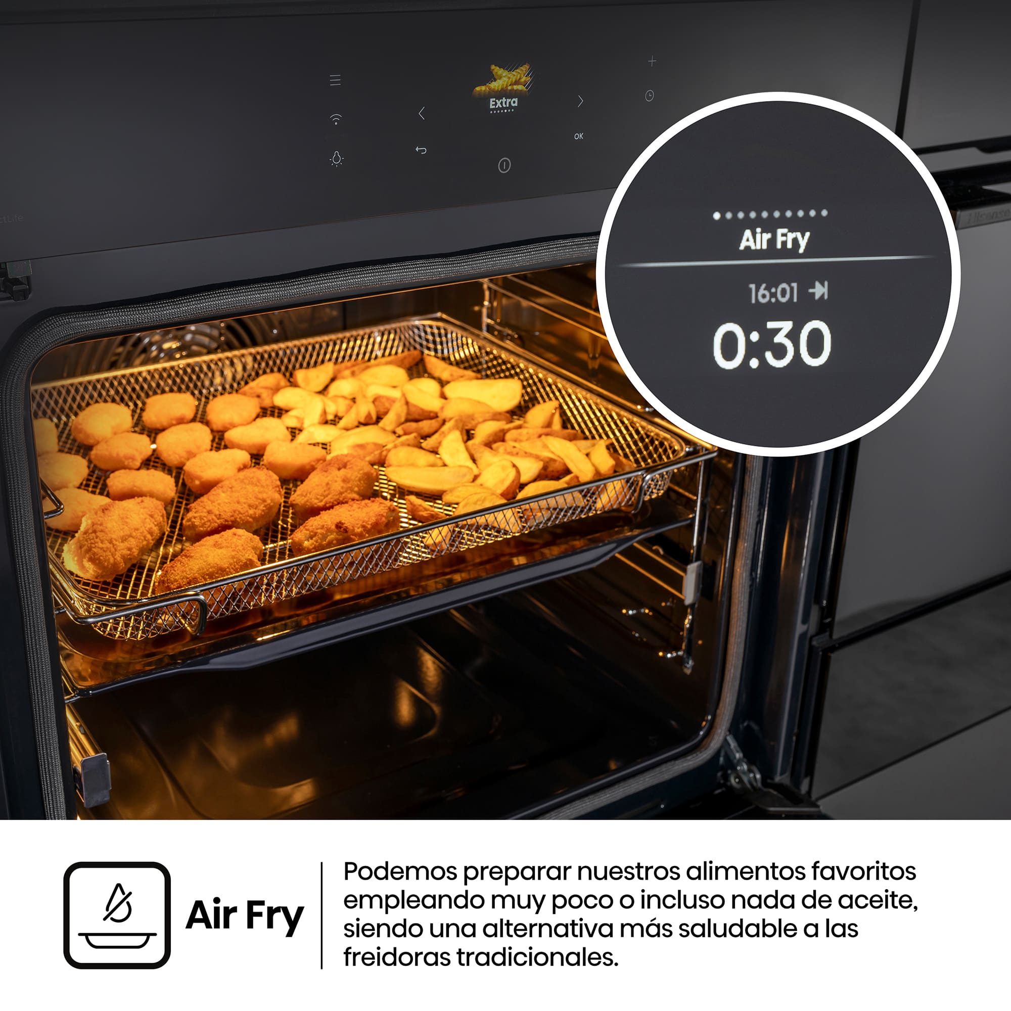 Hisense - BI614P8B – Horno Pirolitico, Clase A+ , Capacidad 77L, Color Negro