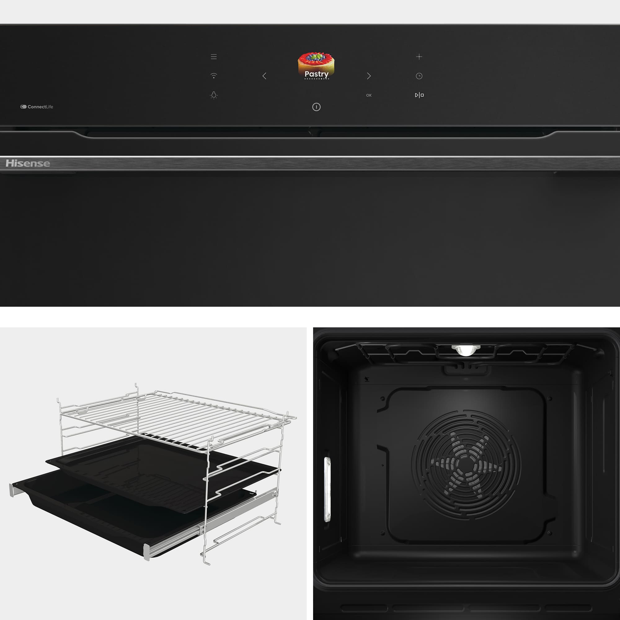 Hisense - BI611A8B – Horno Hidrolítico, Clase A+ , Capacidad 77L, Color Negro