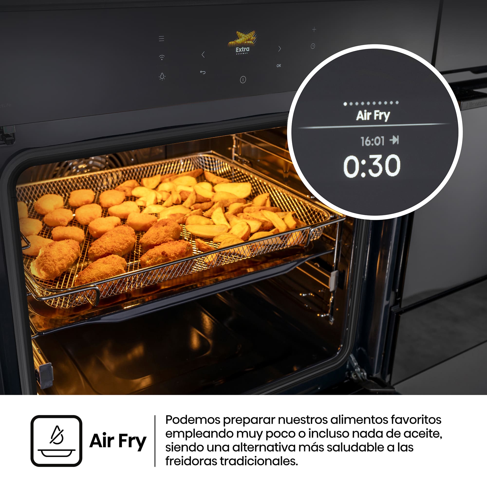 Hisense - BI611A8B – Horno Hidrolítico, Clase A+ , Capacidad 77L, Color Negro