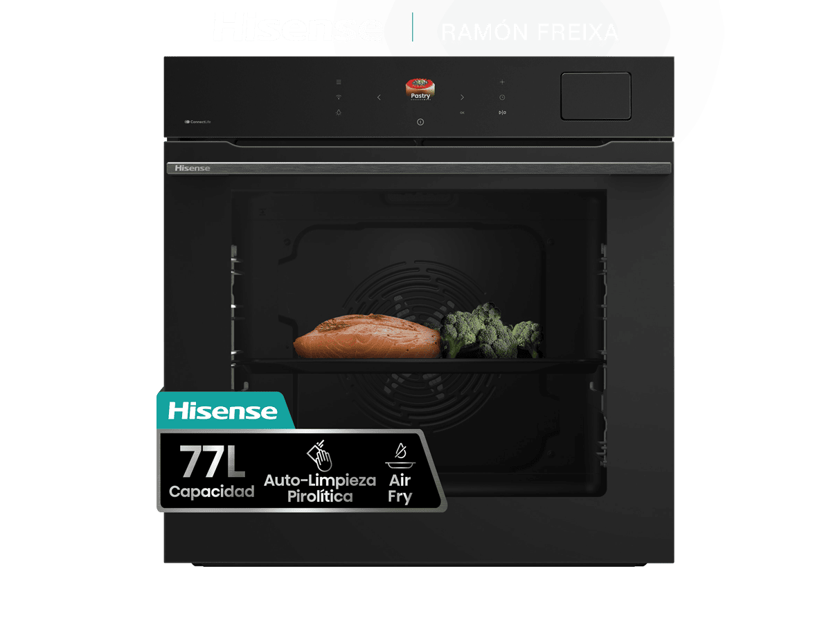 BAS614P8B - Horno Pirolitico con Cocción Vapor (Dep. Agua), Clase A+ , Capacidad 77L, Color Negro