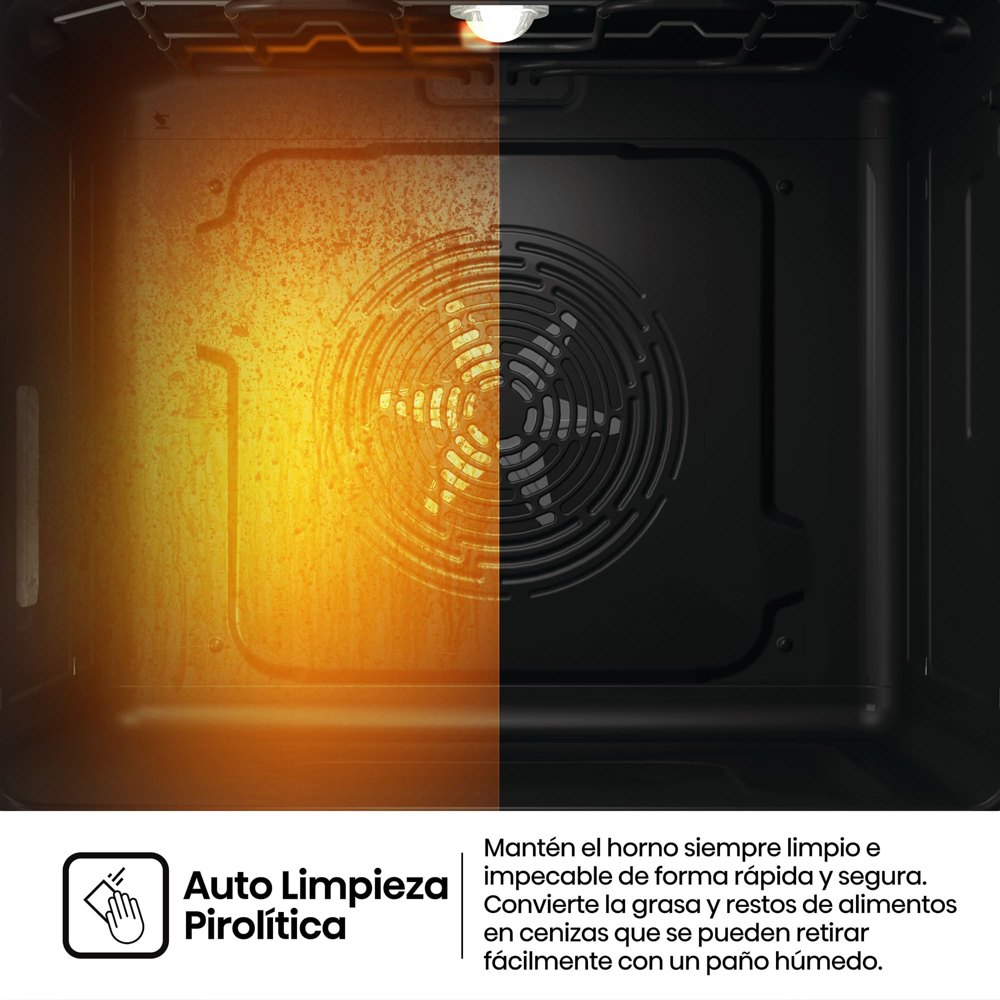 Hisense - BAS614P8B – Horno Pirolitico con Cocción Vapor (Dep. Agua), Clase A+ , Capacidad 77L, Color Negro