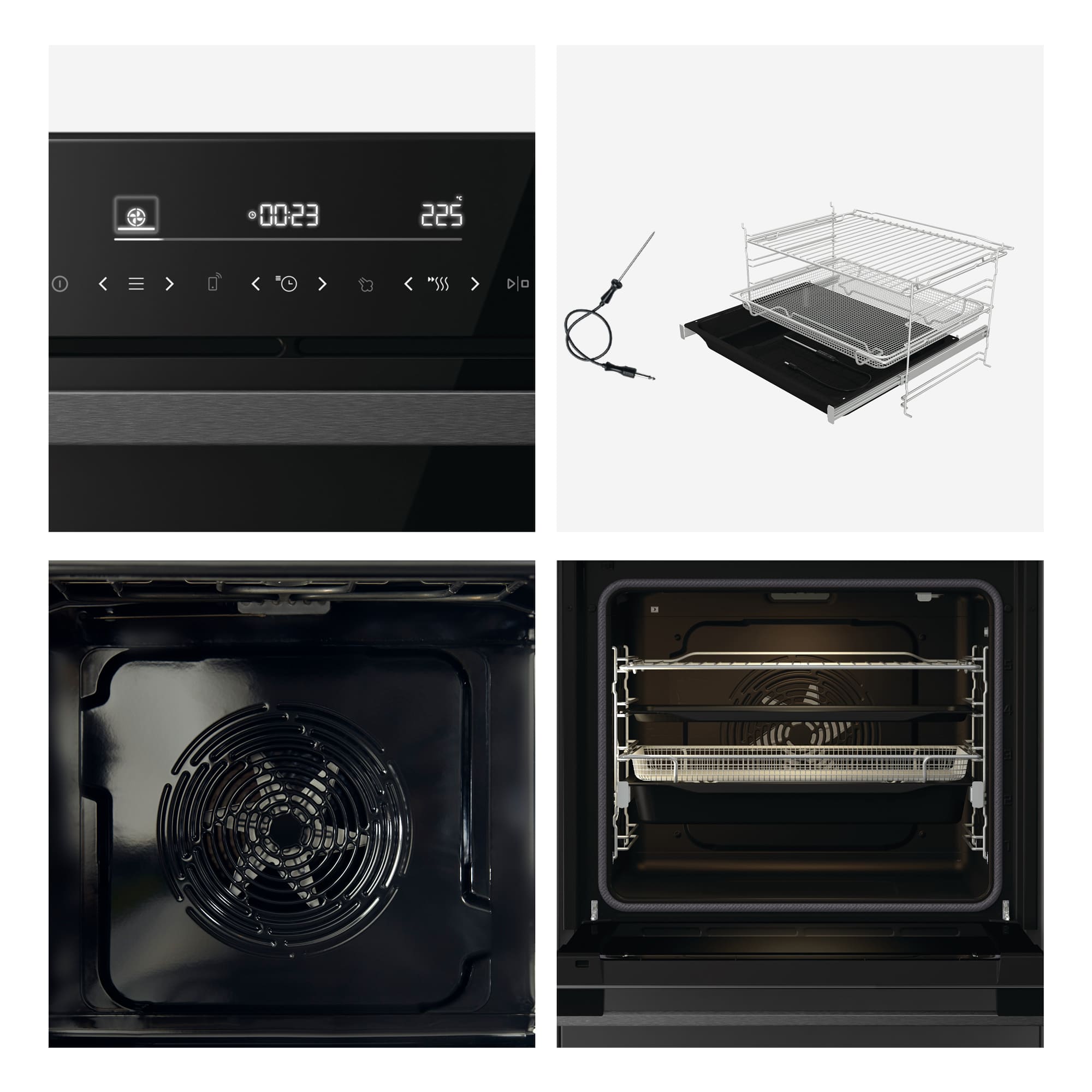 Hisense - BSA66346ADBGWIFI – Horno Hidrolítico, Cocción Vapor Con Depósito, Clase A+, 77L, Cristal Negro