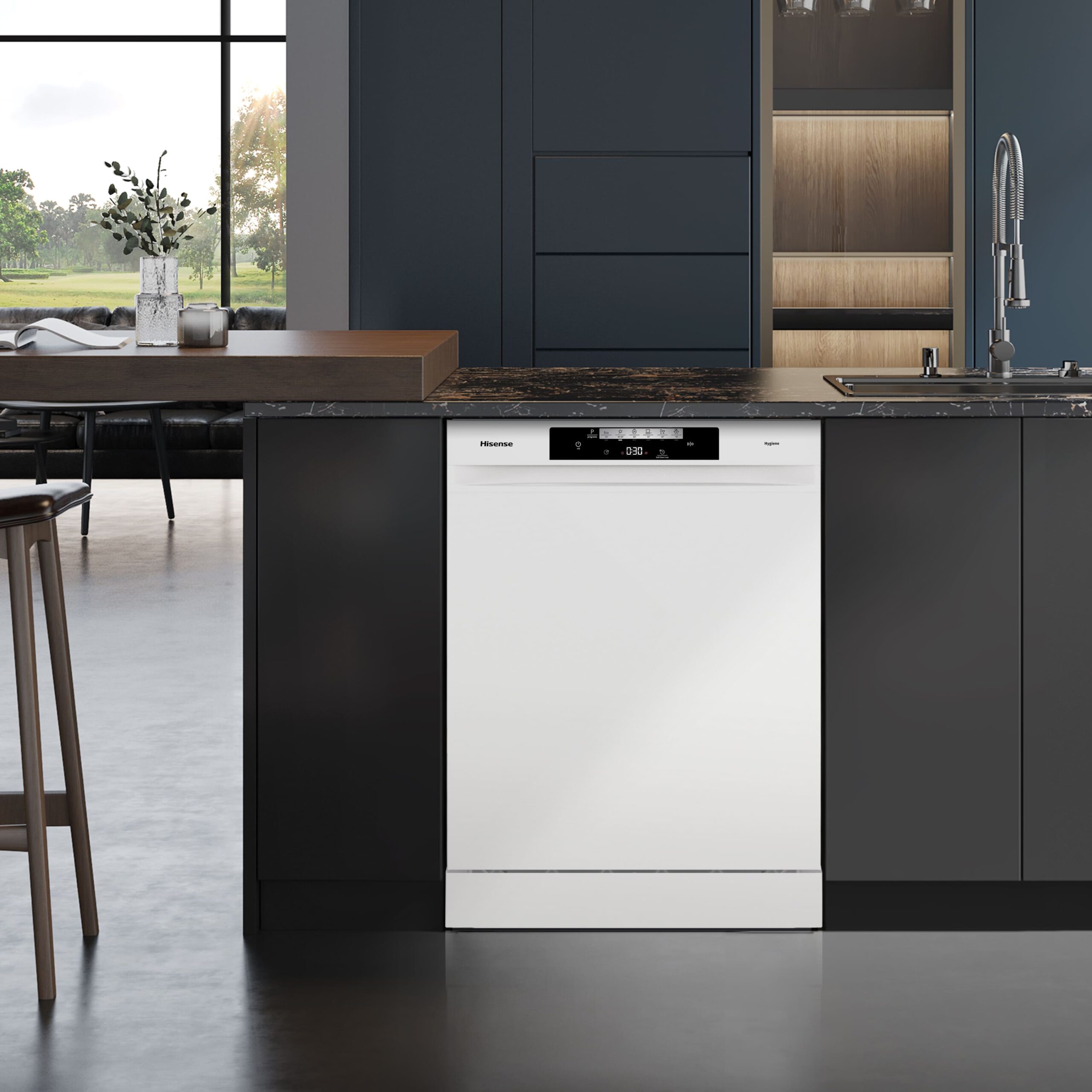 Hisense - HS643C90W – Lavavajillas 60Cm de Libre Instalación, Clase C , Capacidad 16 servicios, Color Blanco