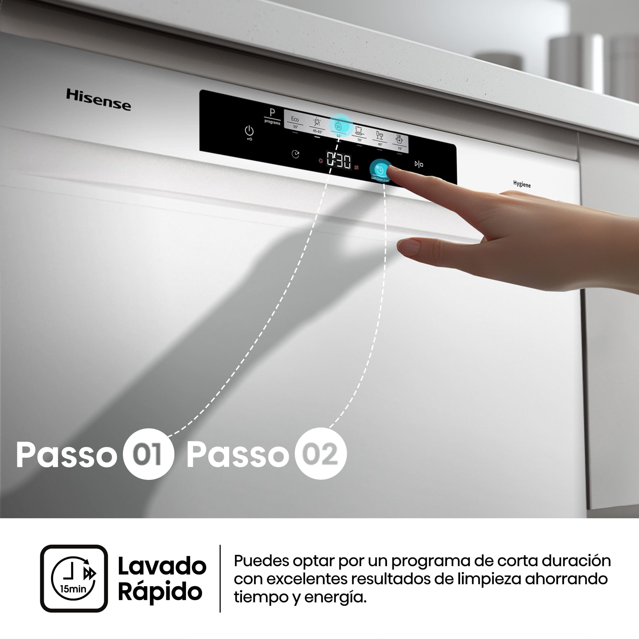Hisense - HS643C90W – Lavavajillas 60Cm de Libre Instalación, Clase C , Capacidad 16 servicios, Color Blanco