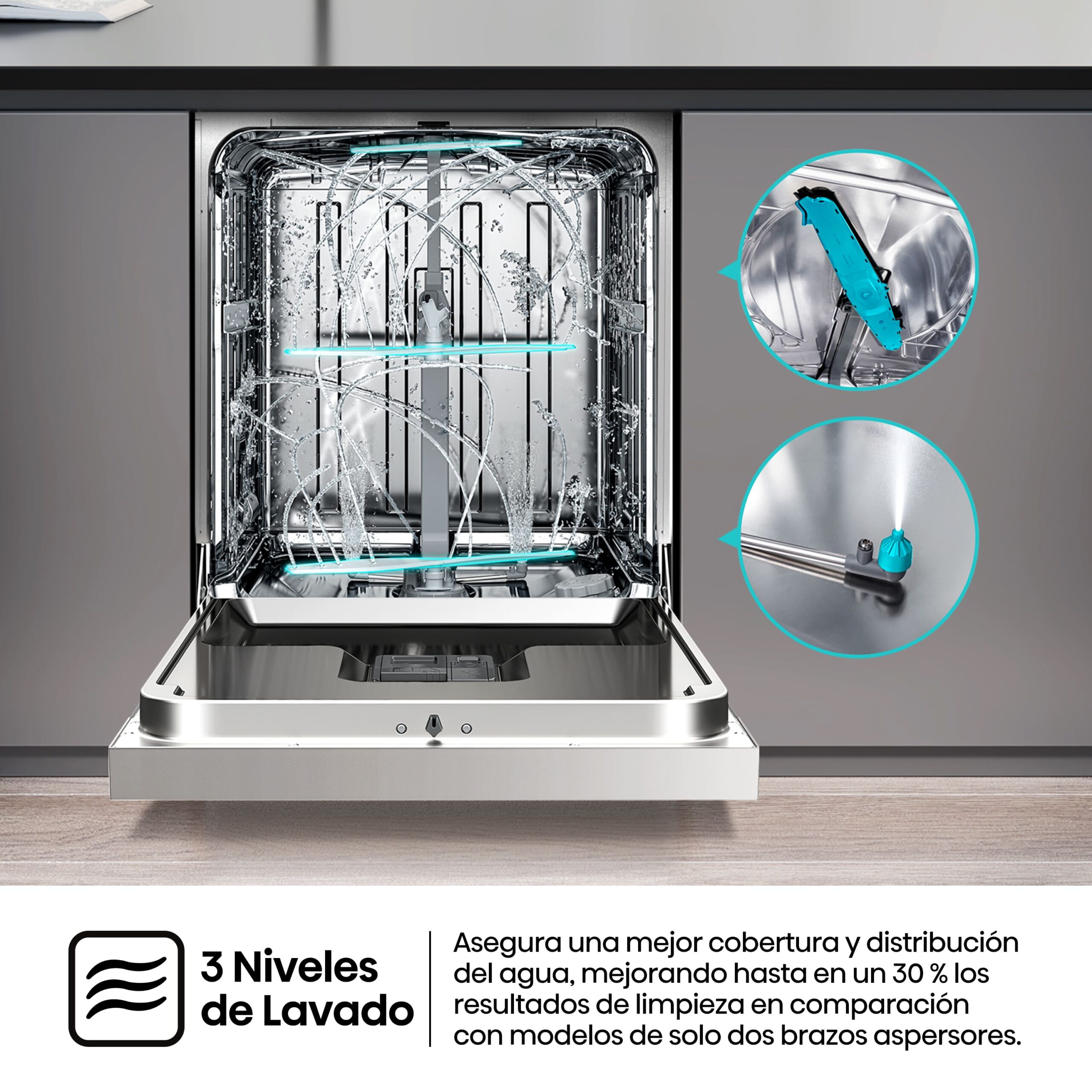 Hisense - HS643C90W – Lavavajillas 60Cm de Libre Instalación, Clase C , Capacidad 16 servicios, Color Blanco
