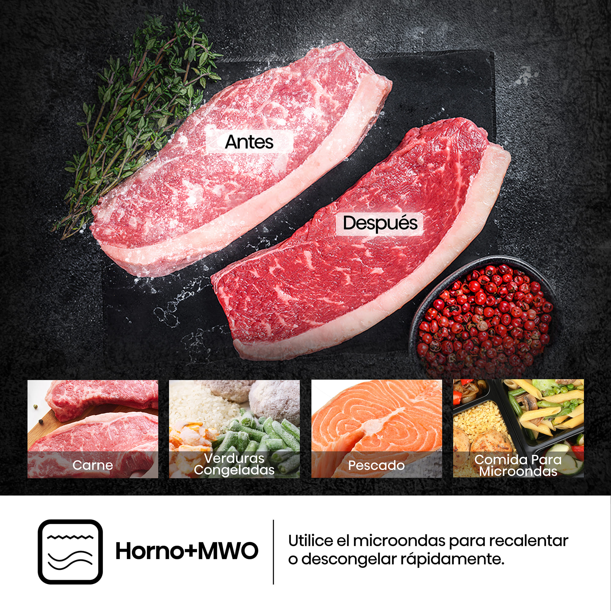 Hisense - BIM406A8B – Horno Combi MWO Integrable, Capacidad 50L, Color Cristal Negro