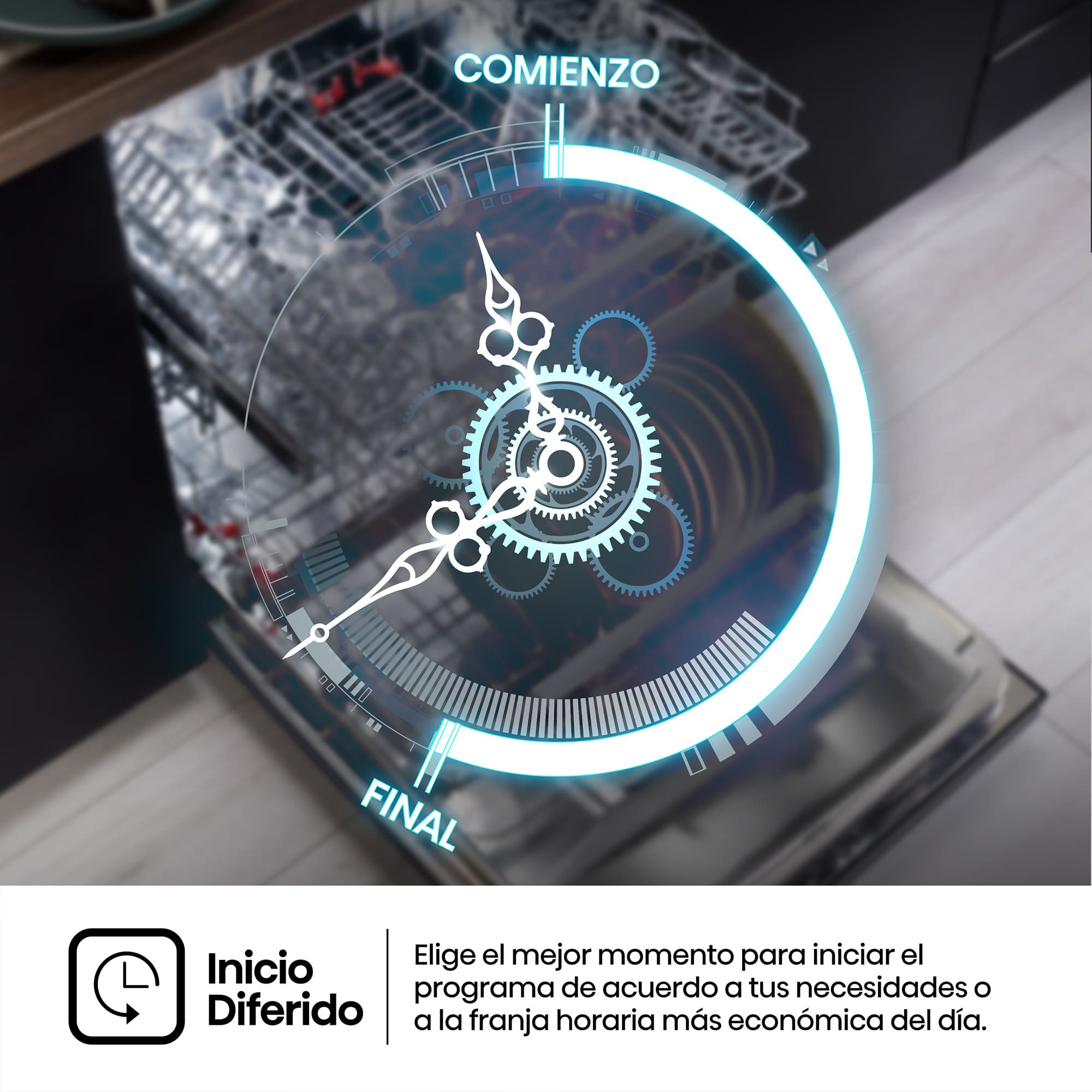 Hisense - HS673A90X – Lavavajillas 60cm de Libre Instalación, Clase A, Capacidad 16 Serv, Color Inox