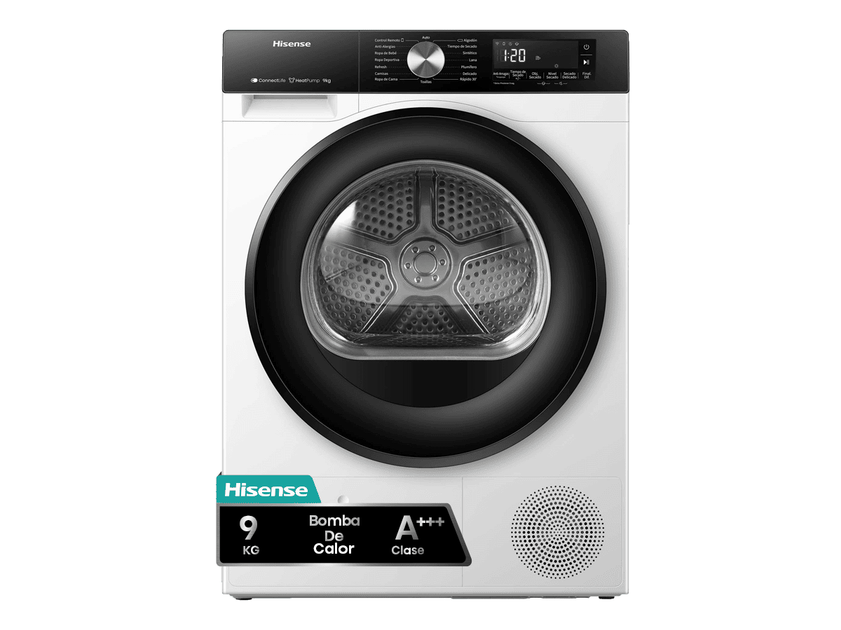 DH3S902BW3 - Secadora, Clase A+++, Capacidad 9 kg, Color Blanco