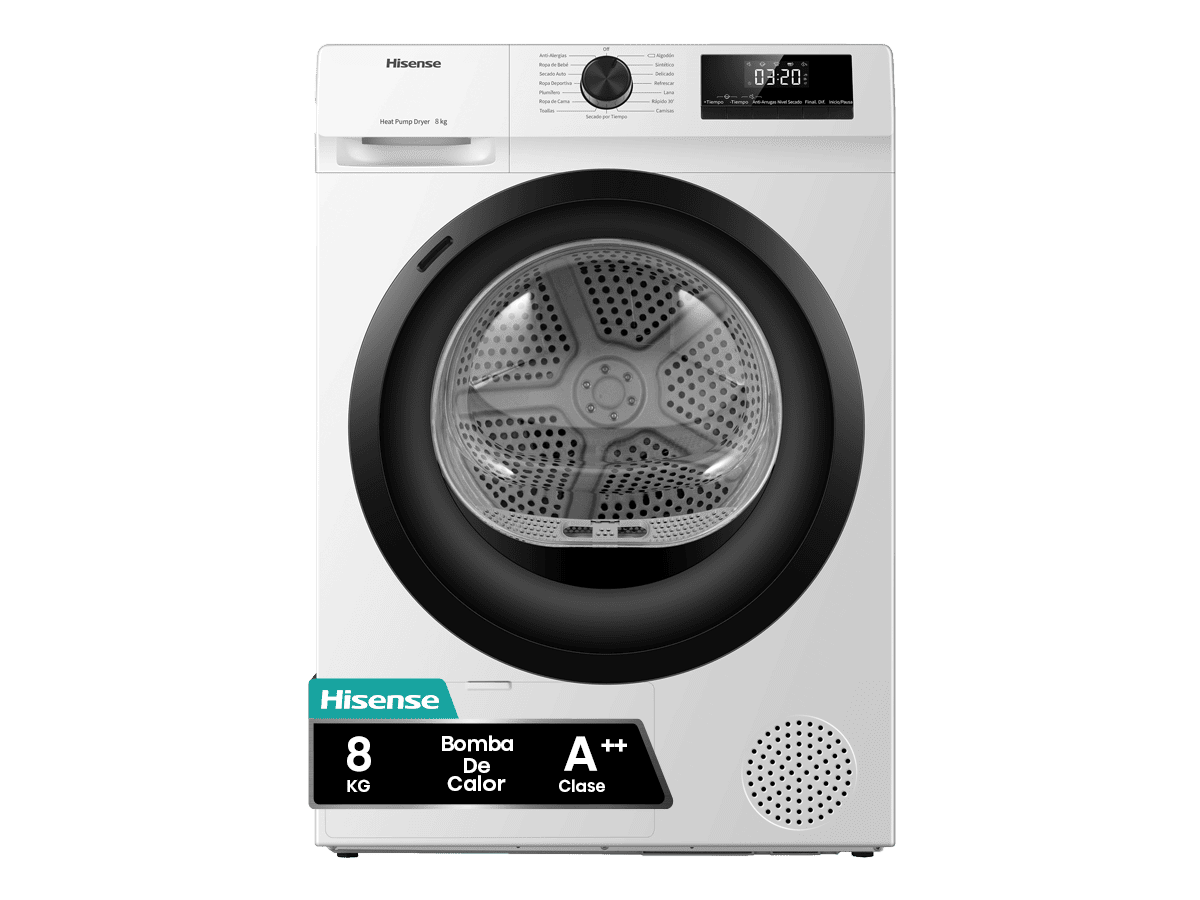 DHQE800BW2 - Secadora, Clase A++, Capacidad 8 Kg, Color Blanco
