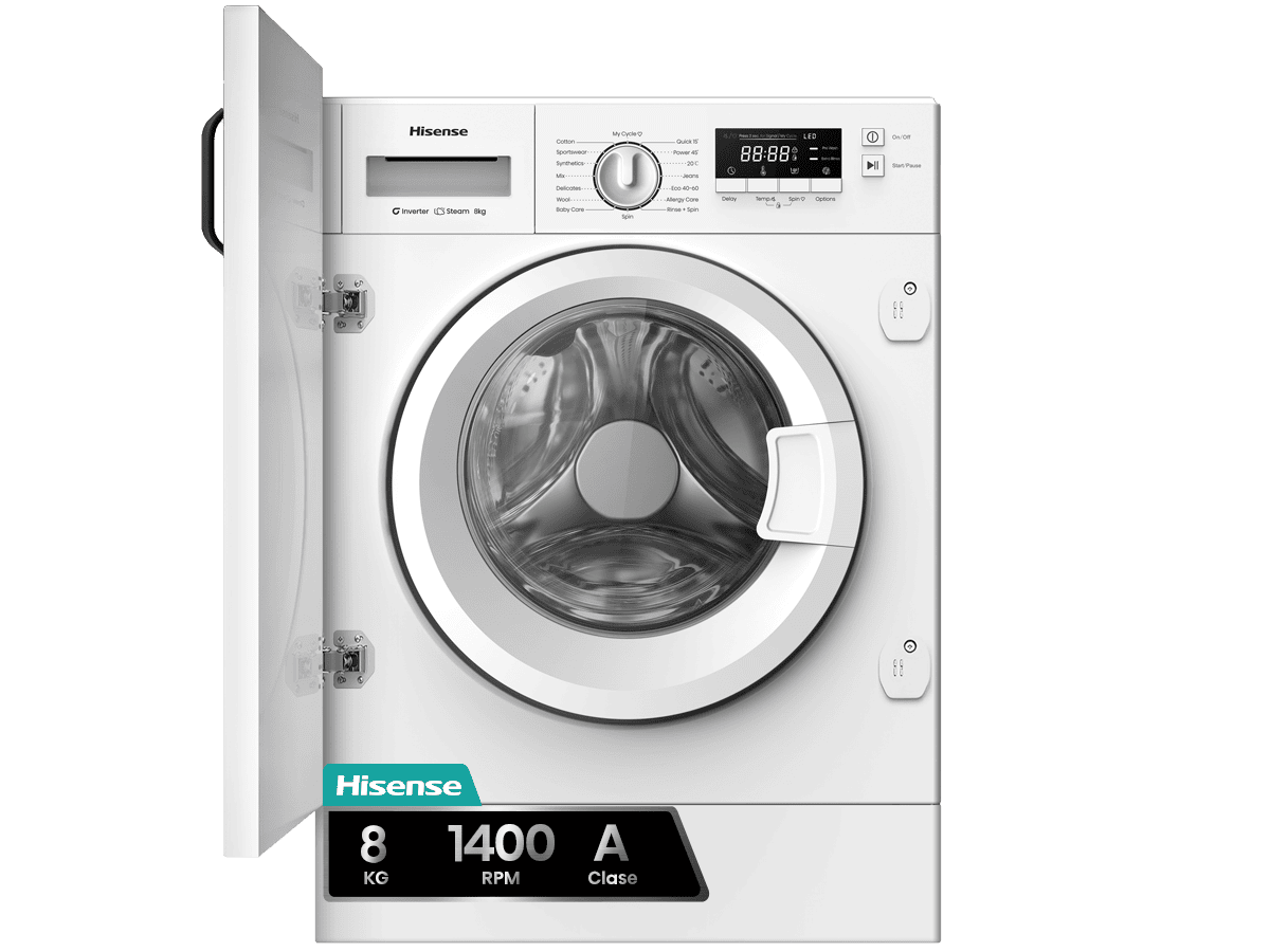 WF3M841BWIES - Lavadora, Clase A, 8 Kg, 1400 rpm, Blanco