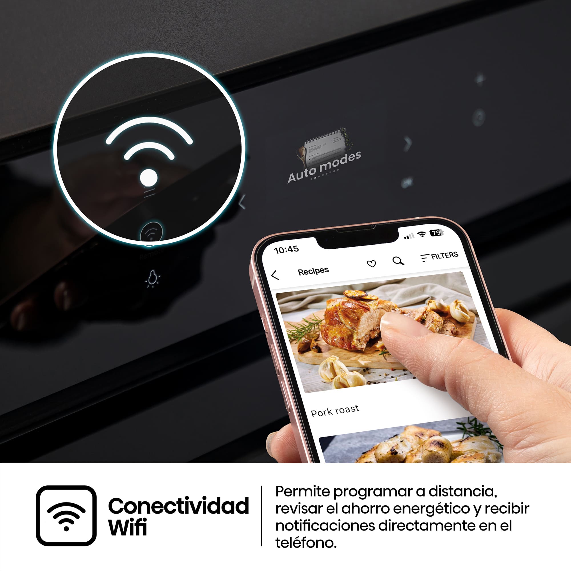 Hisense - BAS614A8B​ – Horno Hidrolítico con Cocción Vapor (Dep. Agua), Clase A+ , Capacidad 77L, Color Negro