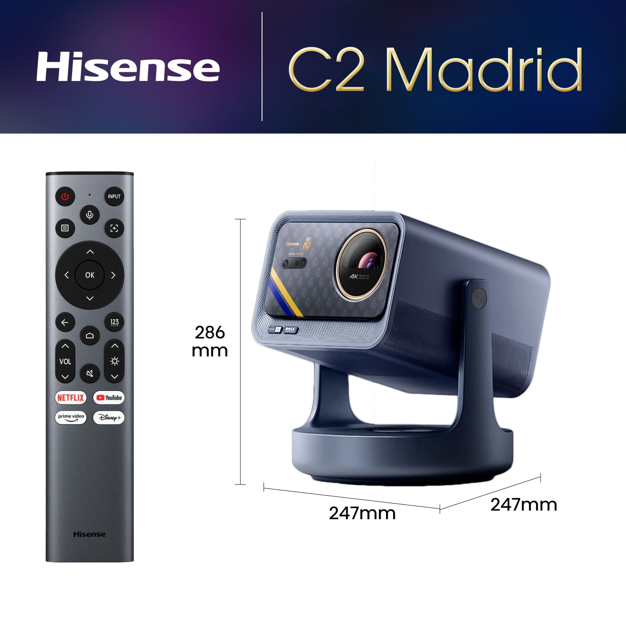 Hisense - Mini Proyector Láser C2 | Real Madrid
