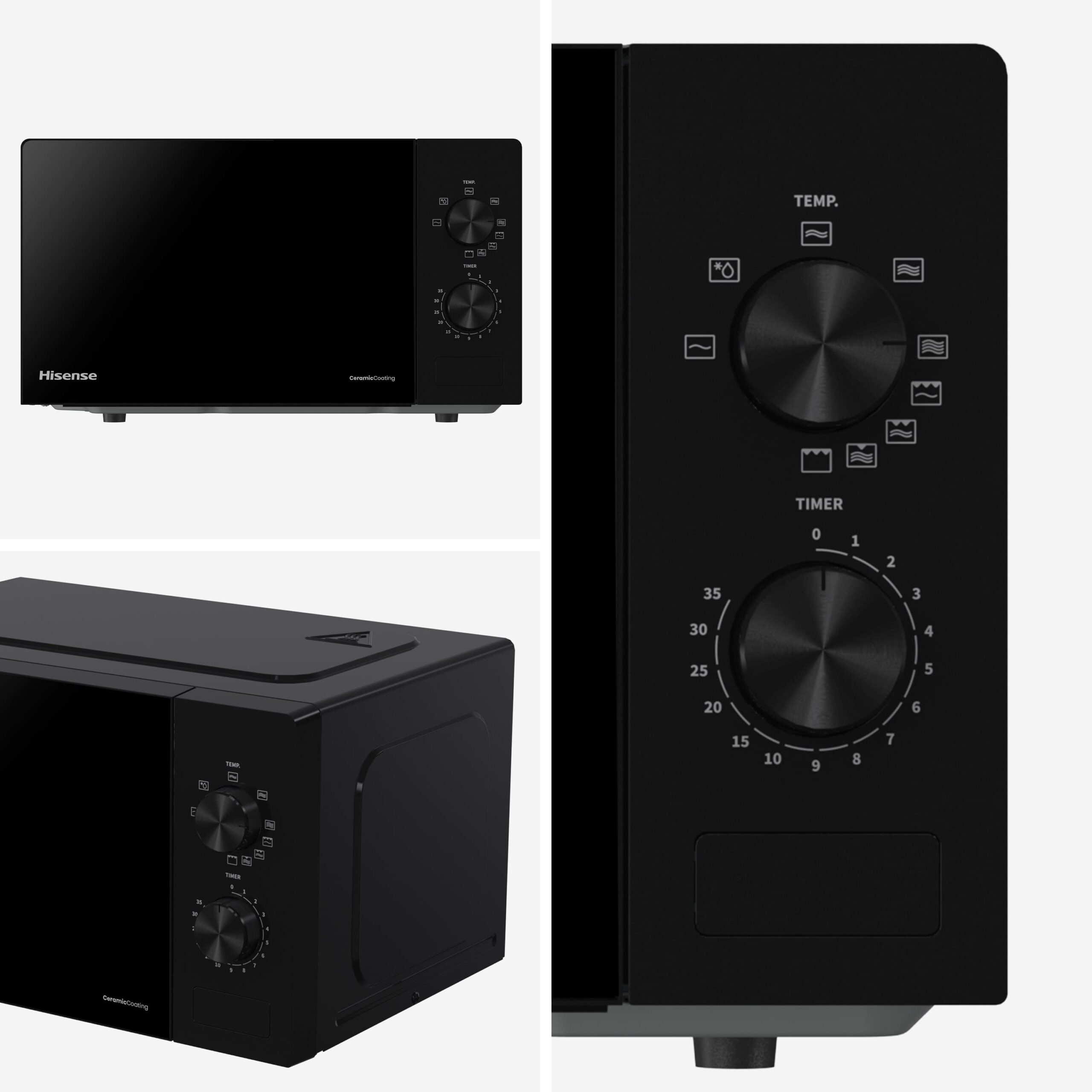 Hisense - H20MOBP1G – Microondas Con Grill, 20L, Negro