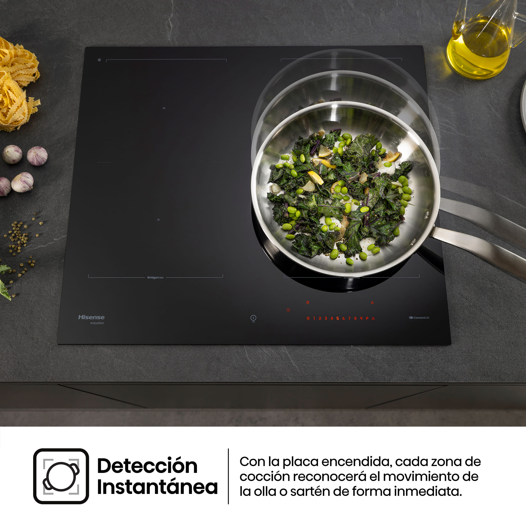 Hisense - HI6443BSCWF – Placa Flex, 4 Zonas, Capacidad 7360W, Color Negro