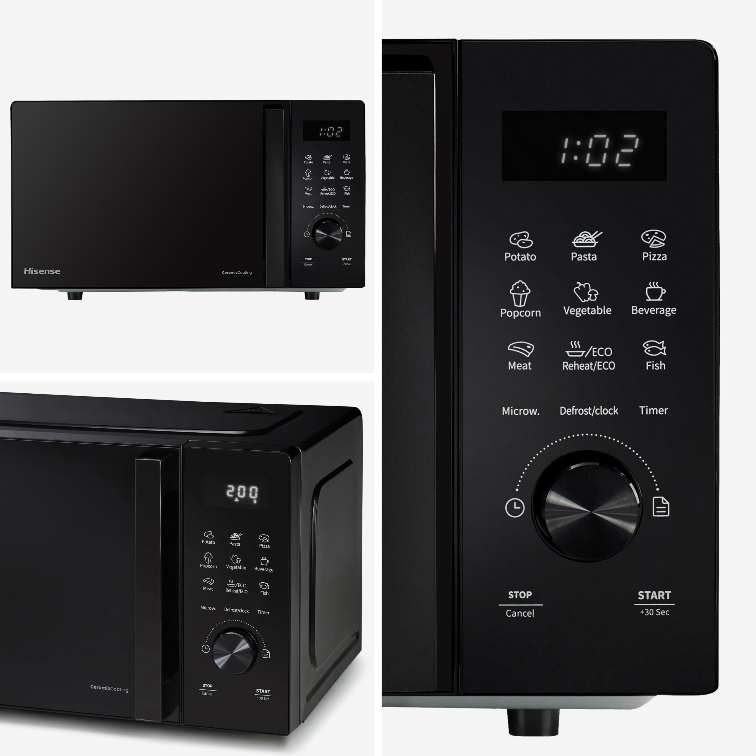 Hisense - H23MOBSD1H – Microondas, 23L, Negro