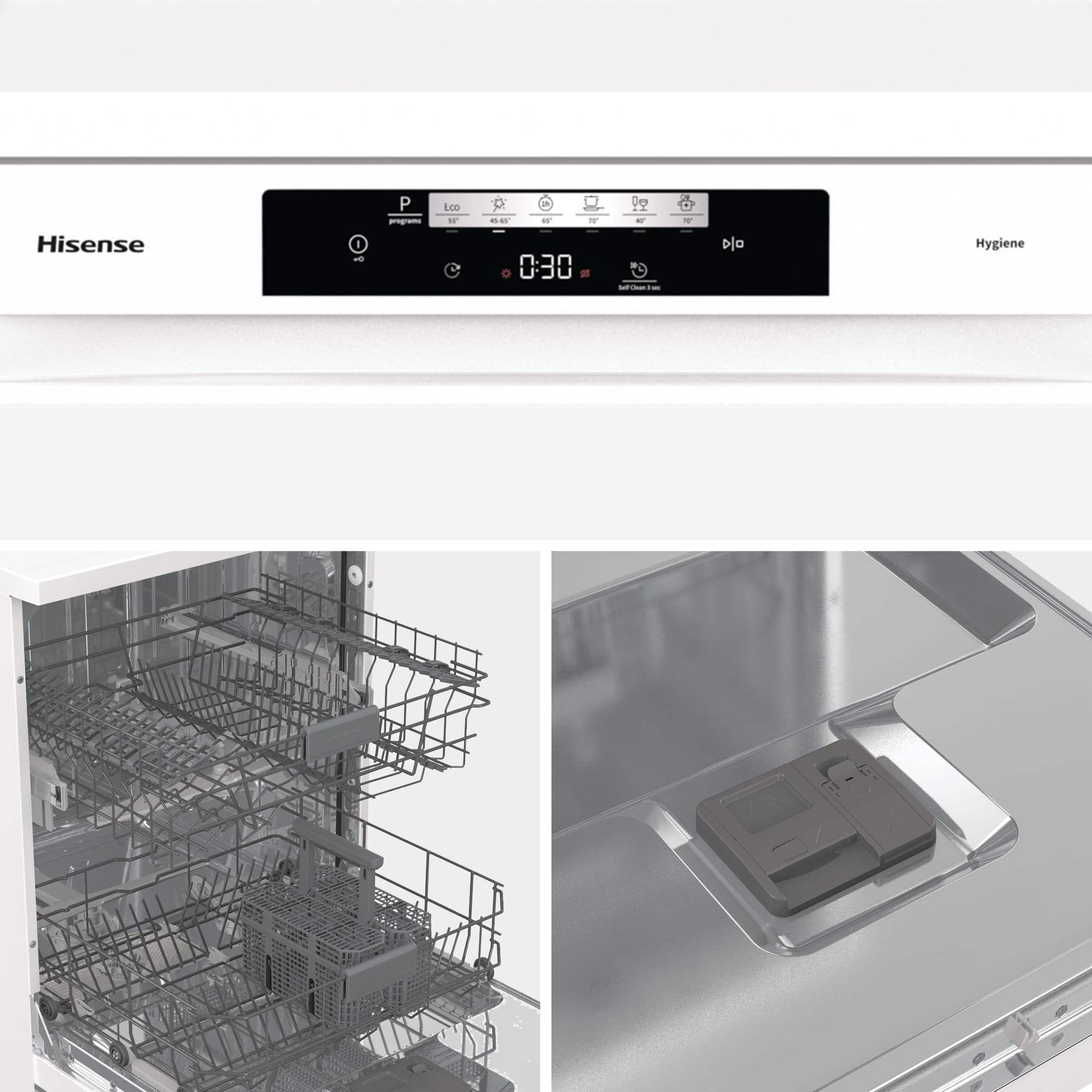 Hisense - HS642C60W – Lavavajillas 60cm, Libre Instalación, Clase C, 14, Blanco