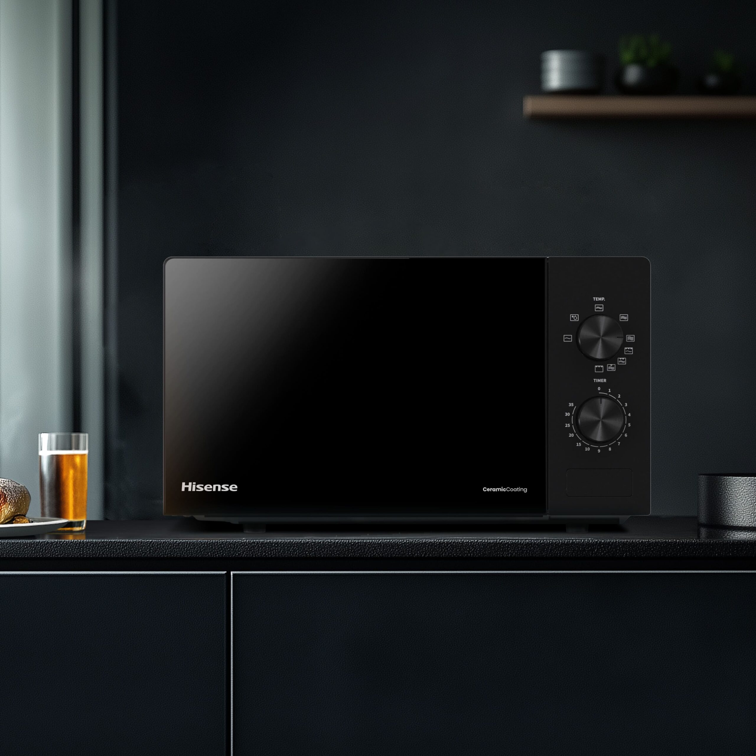 Hisense - H20MOBP1G – Microondas Con Grill, 20L, Negro