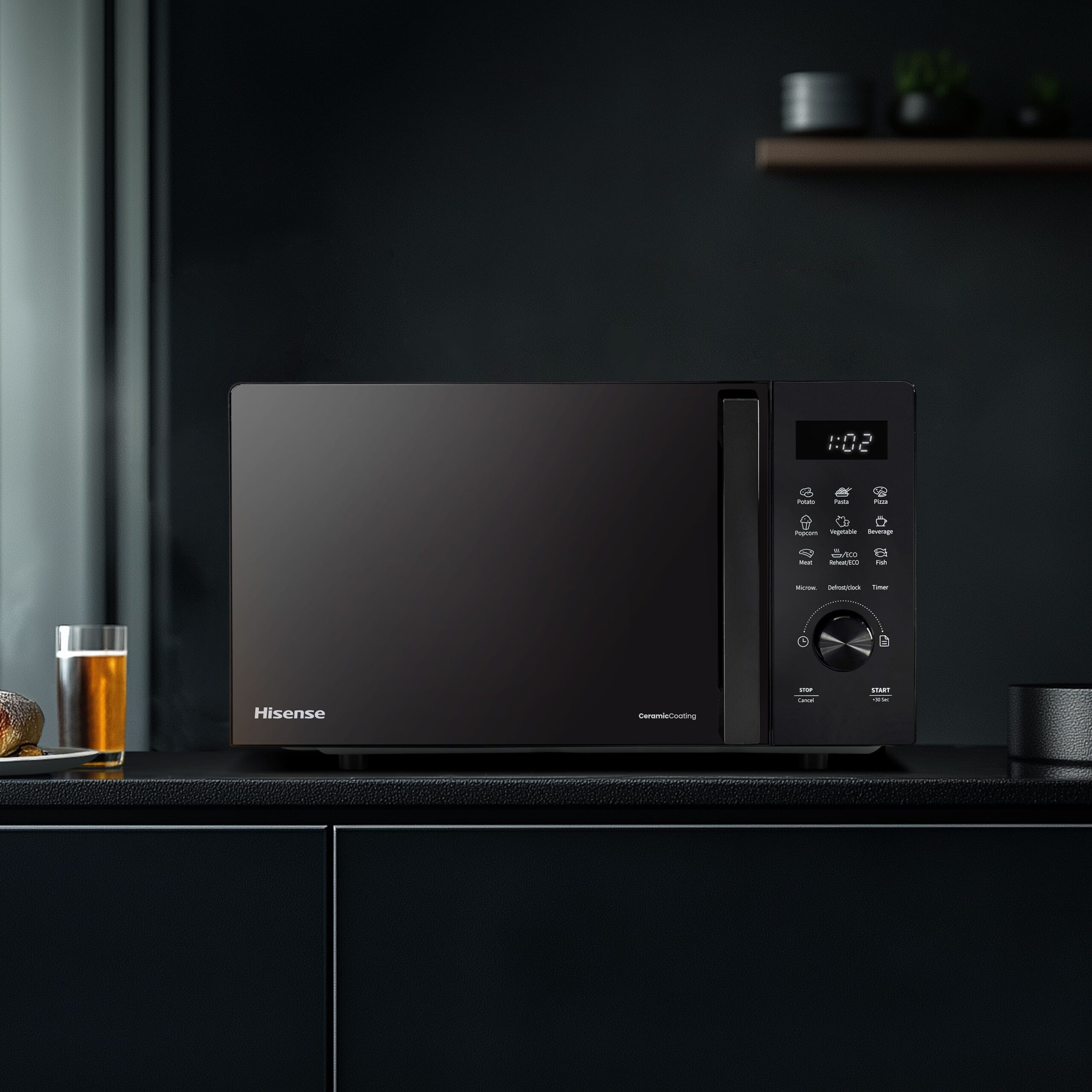 Hisense - H23MOBSD1H – Microondas, 23L, Negro