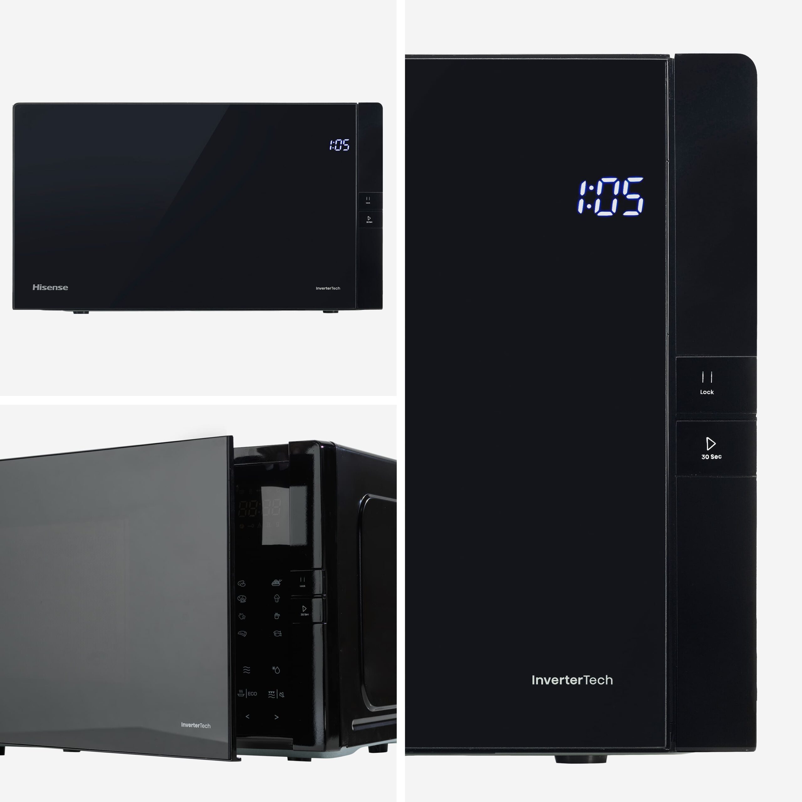 Hisense - H25MOBS4HGI – Microondas Con Grill, Capacidad 25L, Color Negro