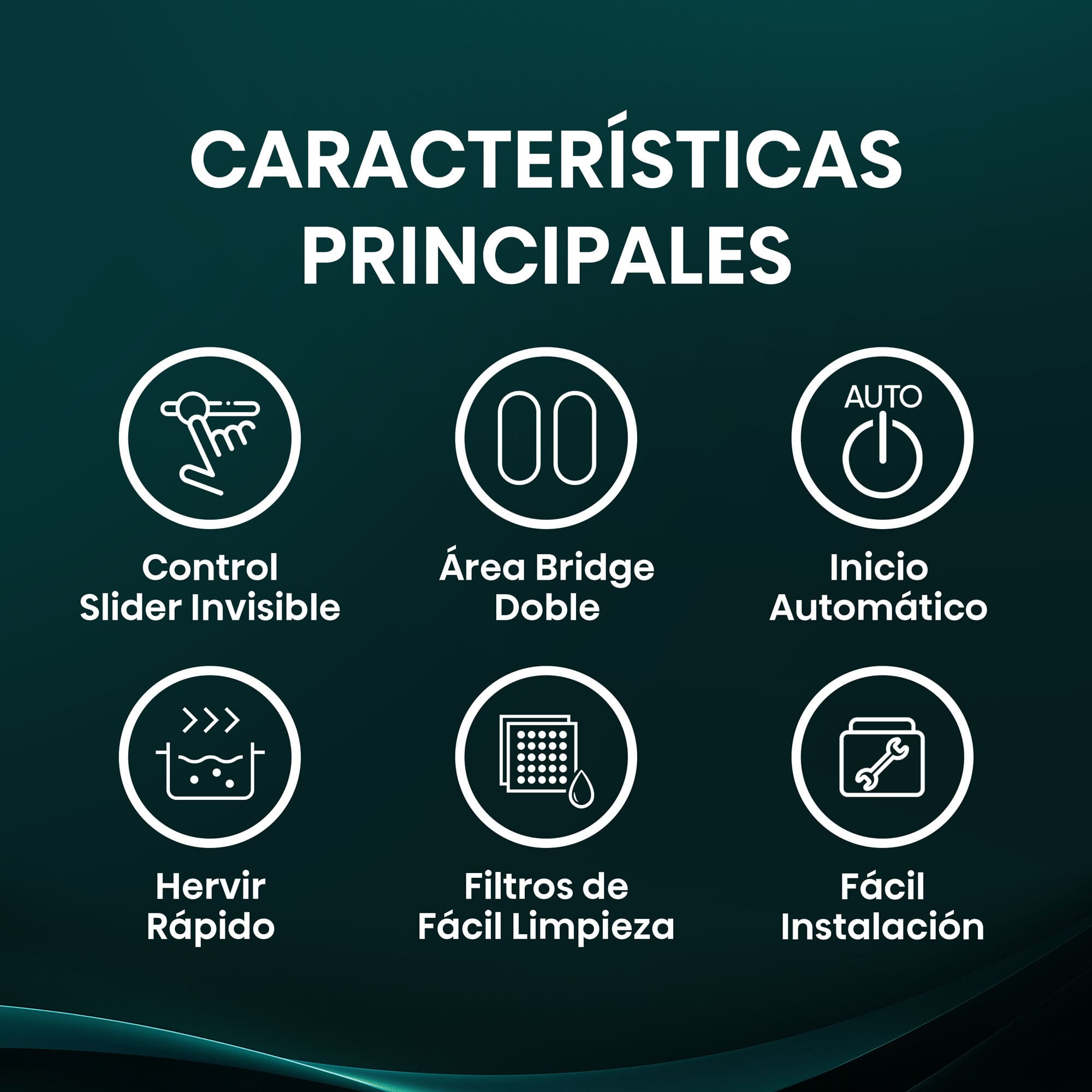 Hisense - HEH8443BSCWF – Placa Flex Con Extraccion De Aire, 4 Zonas, Capacidad 7300W, Color Negro