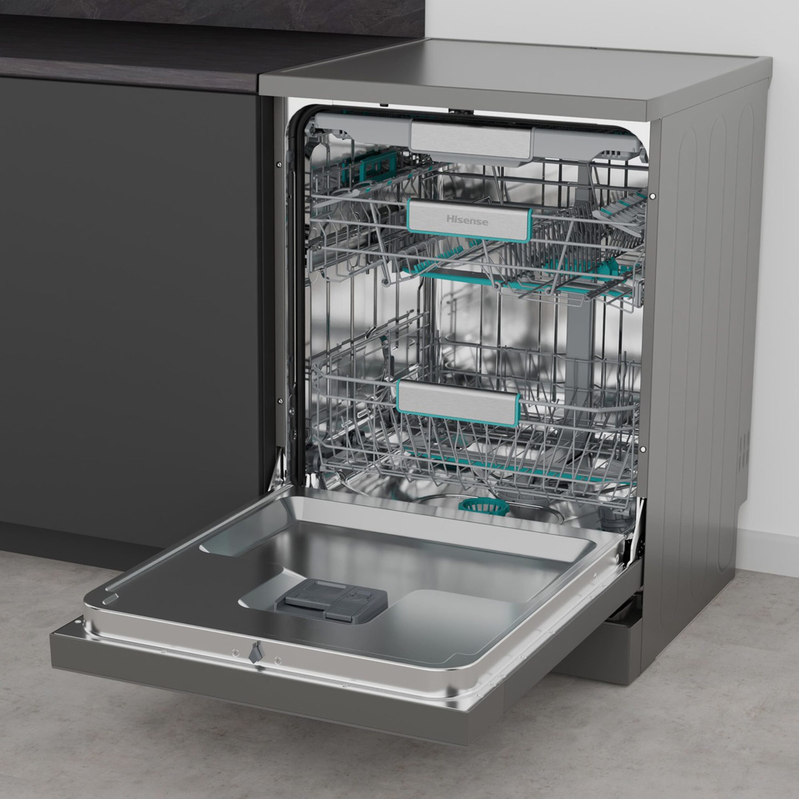 Hisense - HS673A90X – Lavavajillas 60Cm De Libre Instalación, Clase A , Capacidad 16 Serv, Color Inox