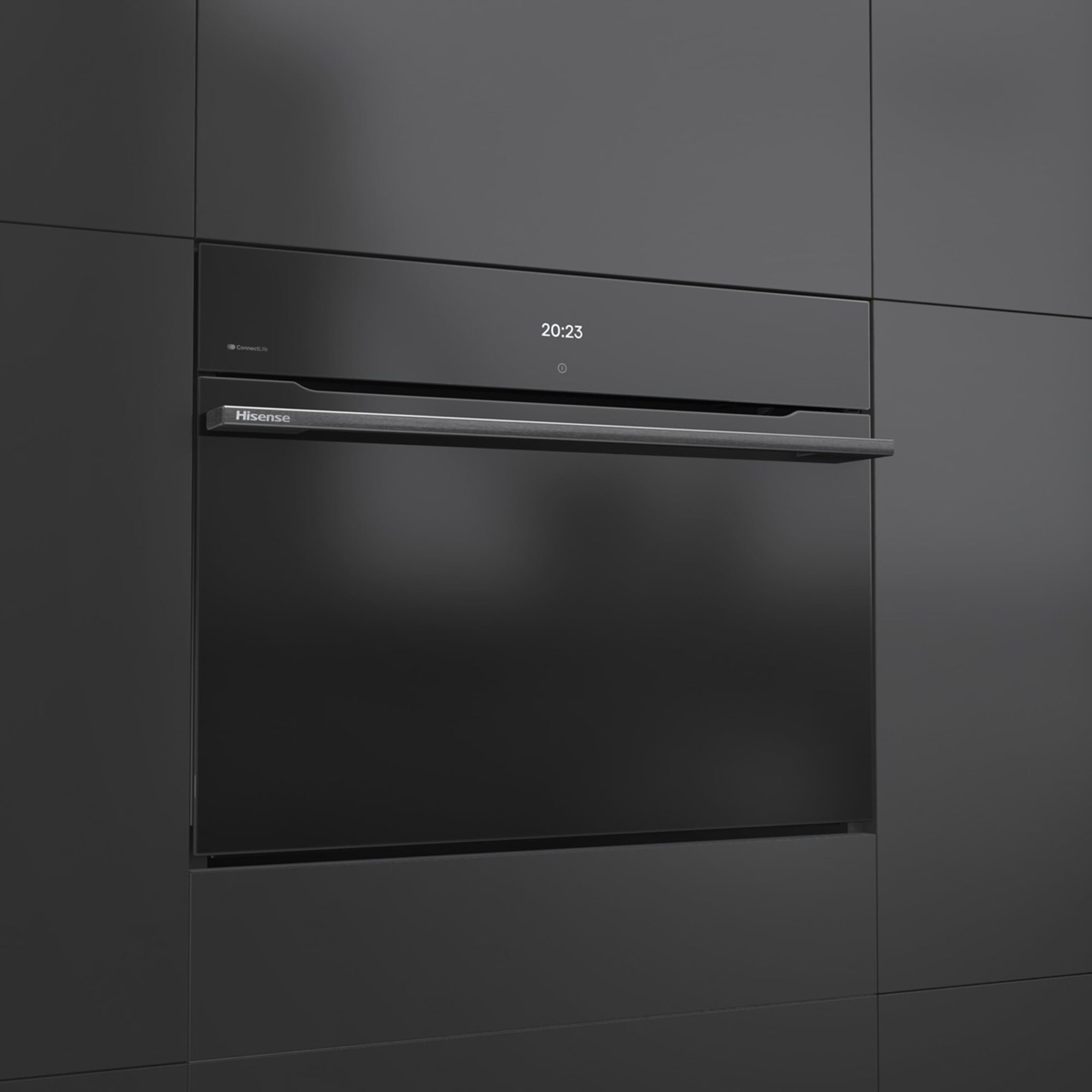Hisense - BIM406A8B – Horno Combi MWO Integrable, Capacidad 50L, Color Cristal Negro