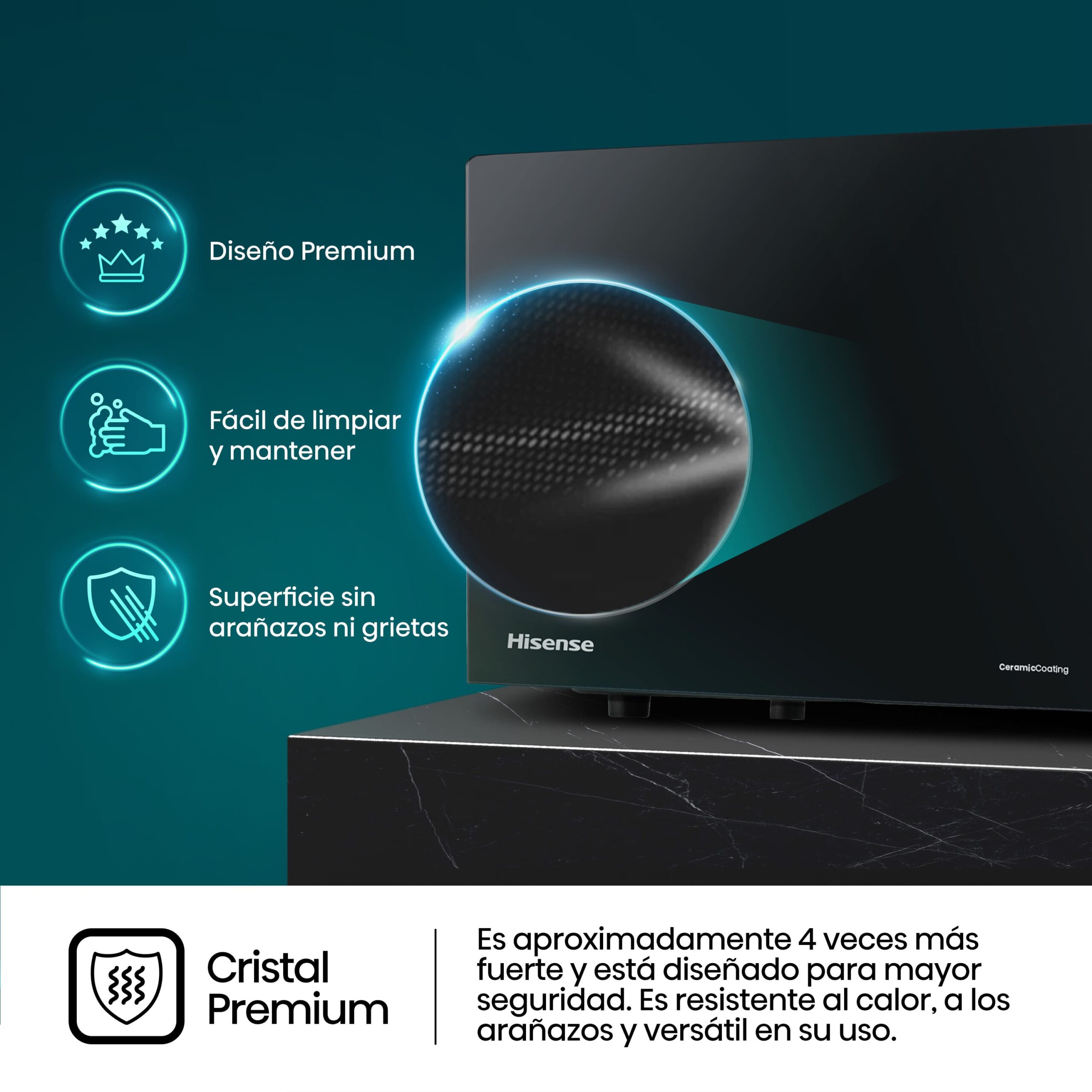Hisense - H20MOBP1 – Microondas, 20L, Negro
