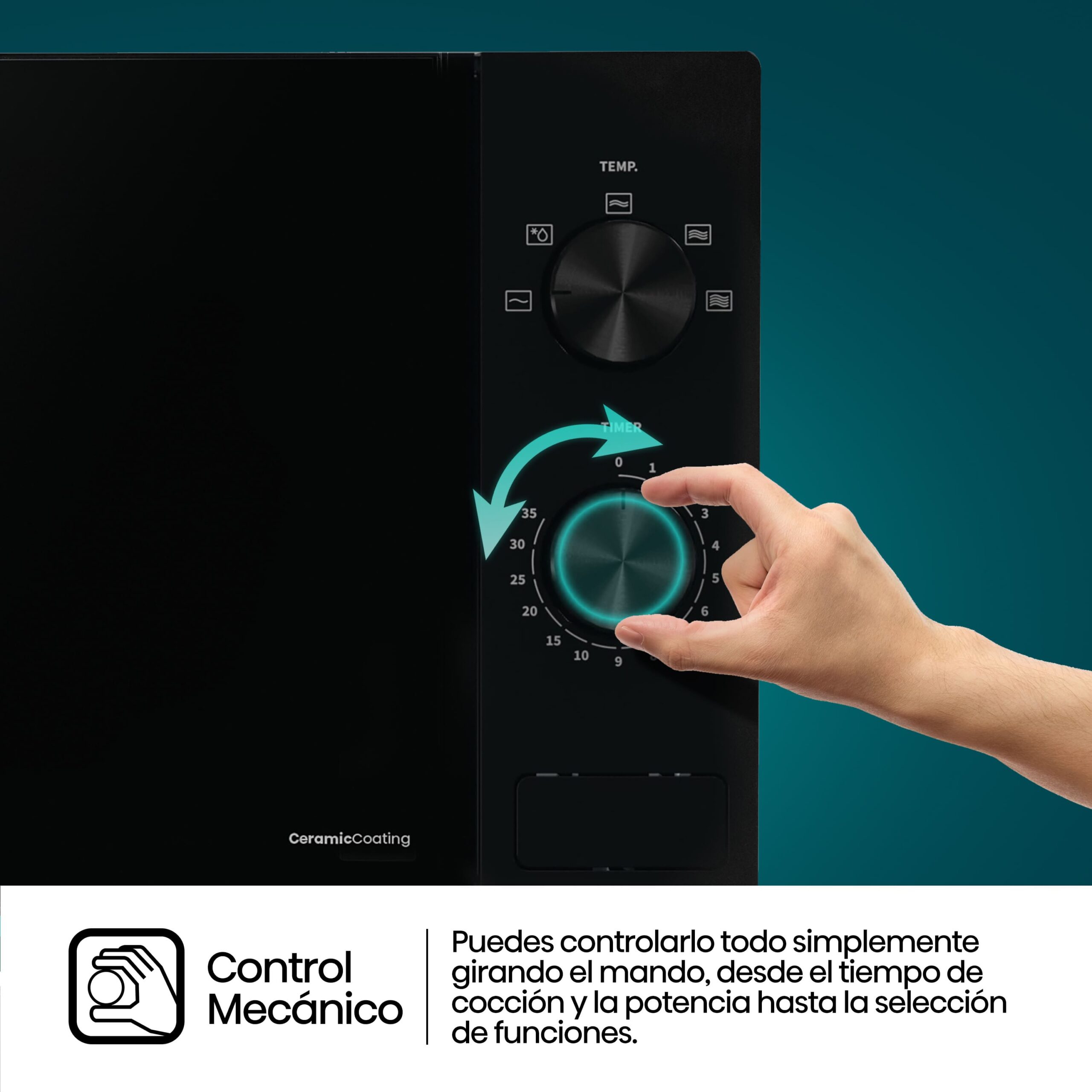 Hisense - H20MOBP1 – Microondas, 20L, Negro
