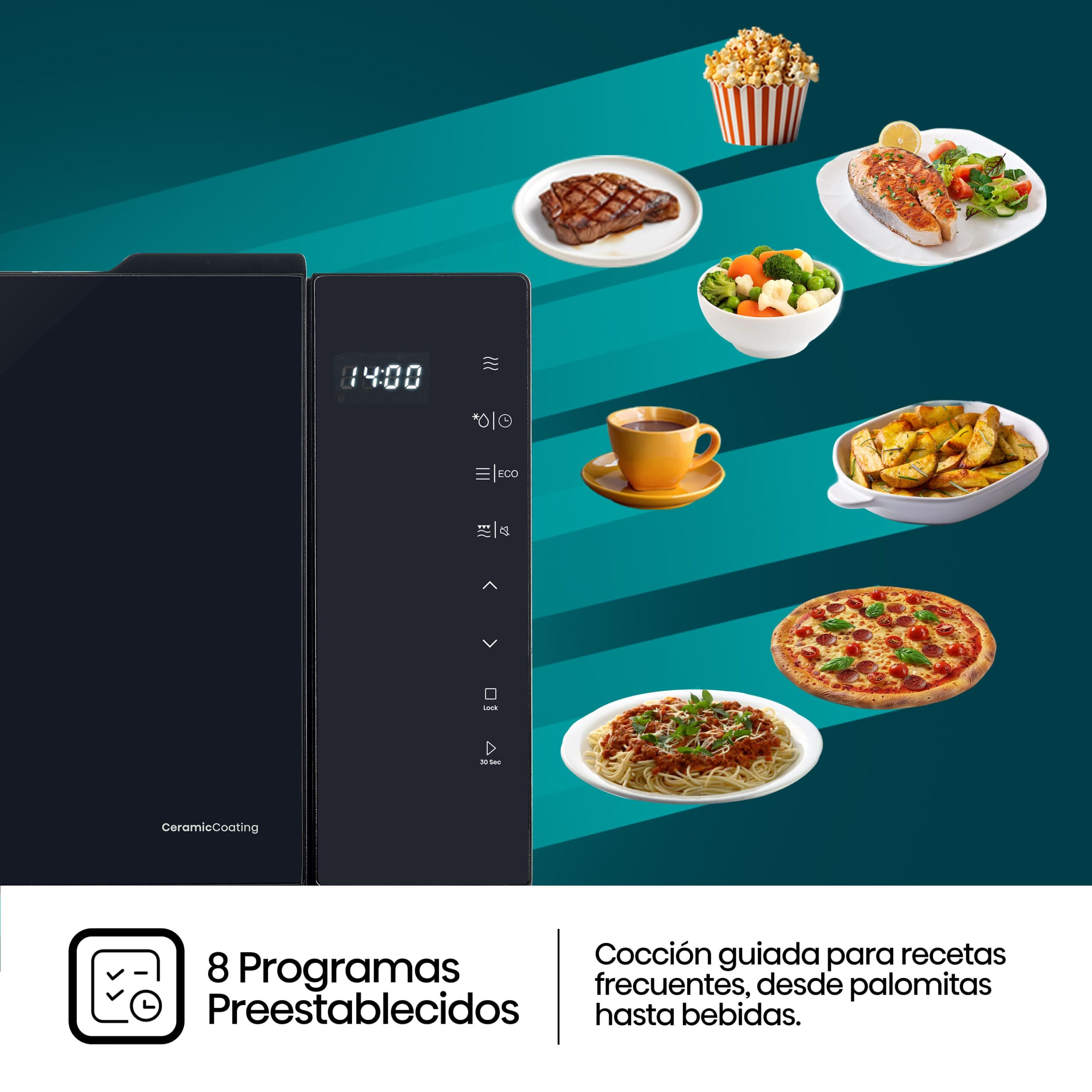 Hisense - H23MOBS5HG4 – Microondas Con Grill, Capacidad 23L, Color Negro