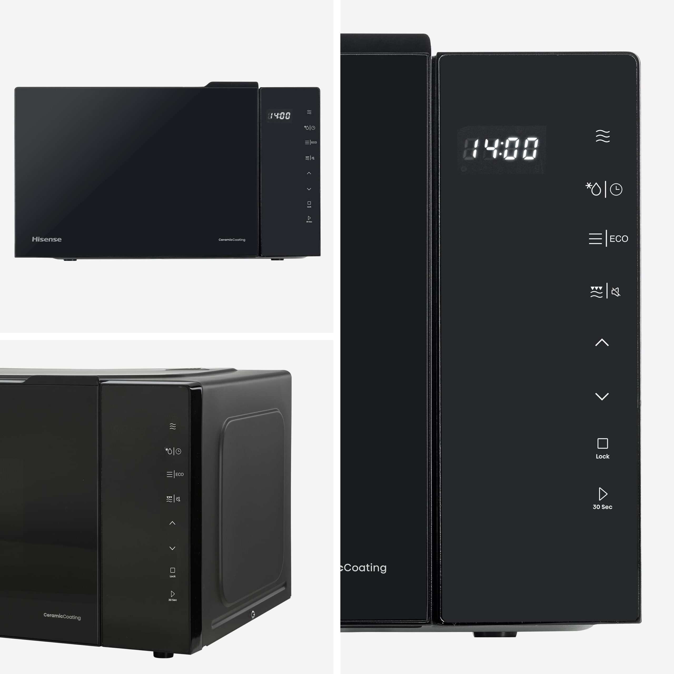 Hisense - H23MOBS5HG4 – Microondas Con Grill, Capacidad 23L, Color Negro