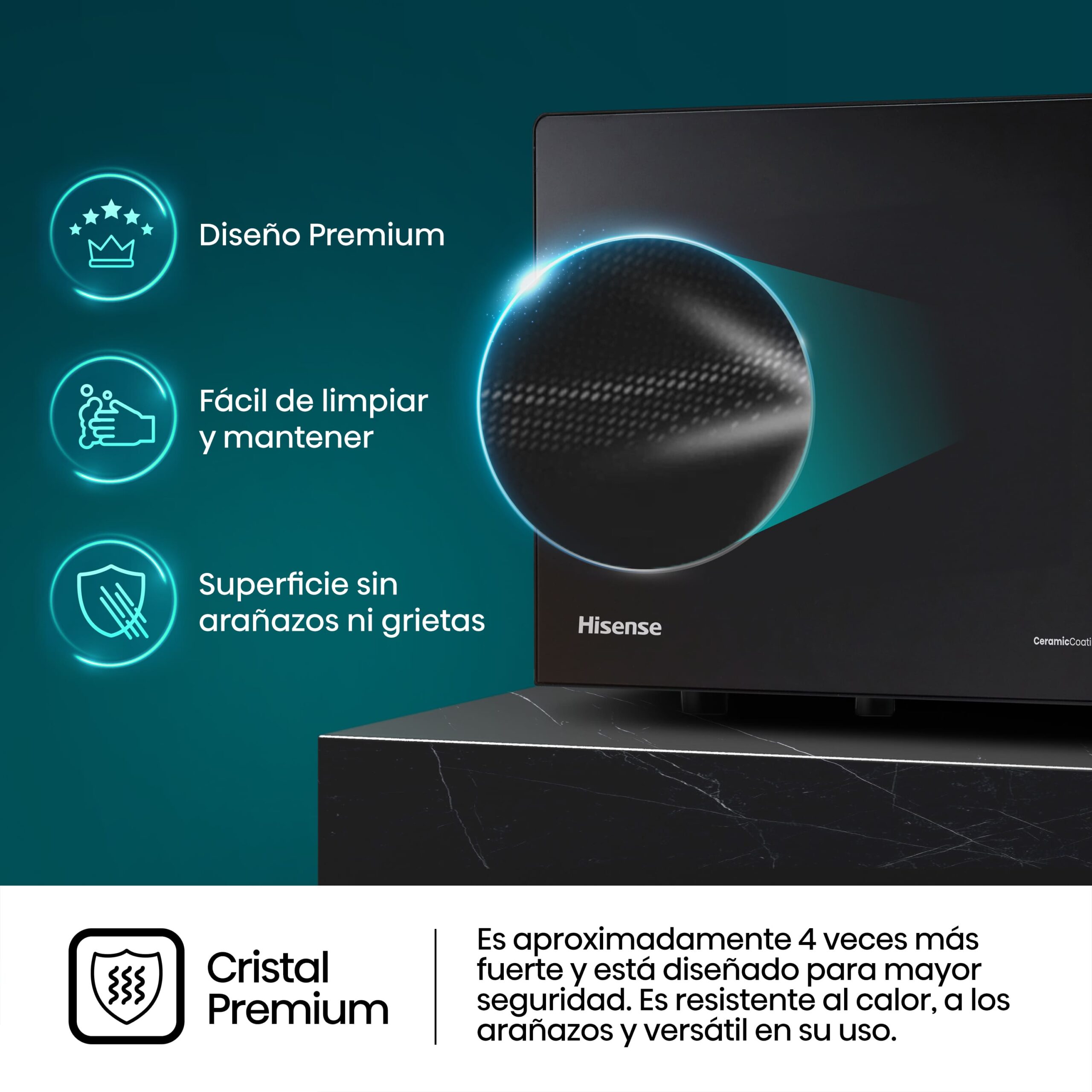 Hisense - H23MOBSD1H – Microondas, 23L, Negro