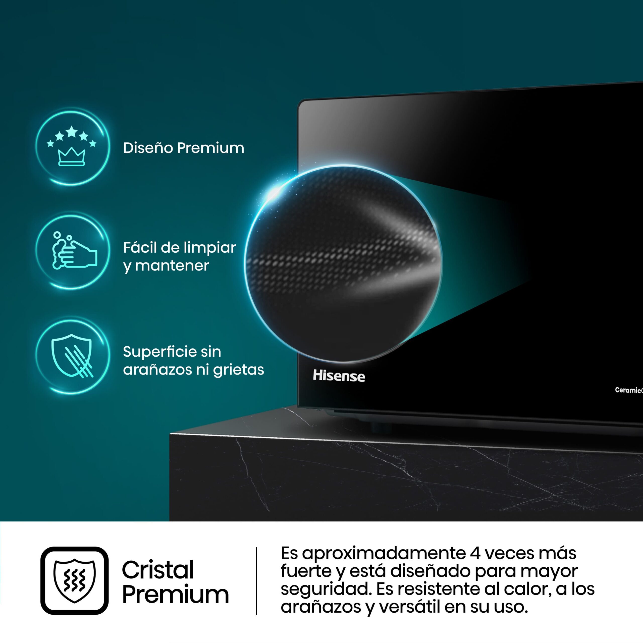 Hisense - H20MOBP1G – Microondas Con Grill, 20L, Negro